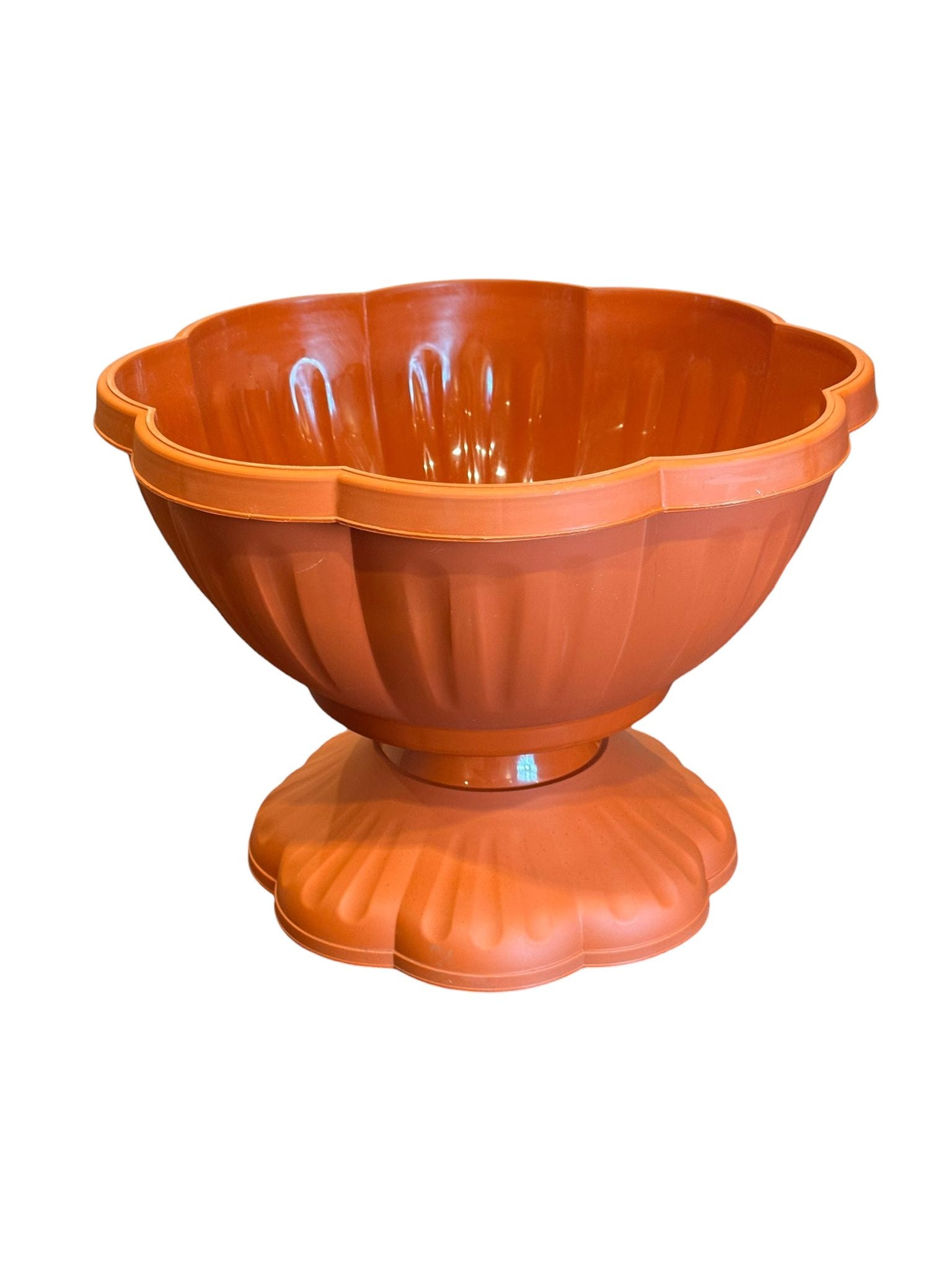 Ghiveci decorativ cu picior 42 cm tip bol floare culoare teracota