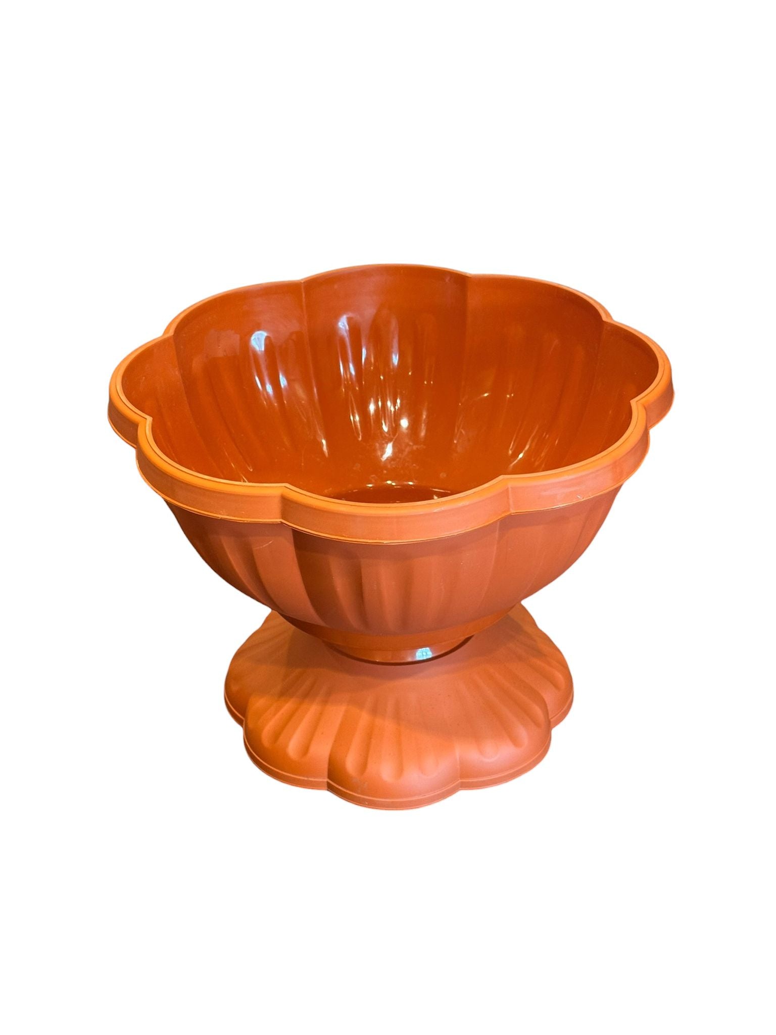 Ghiveci decorativ cu picior 42 cm tip bol floare culoare teracota