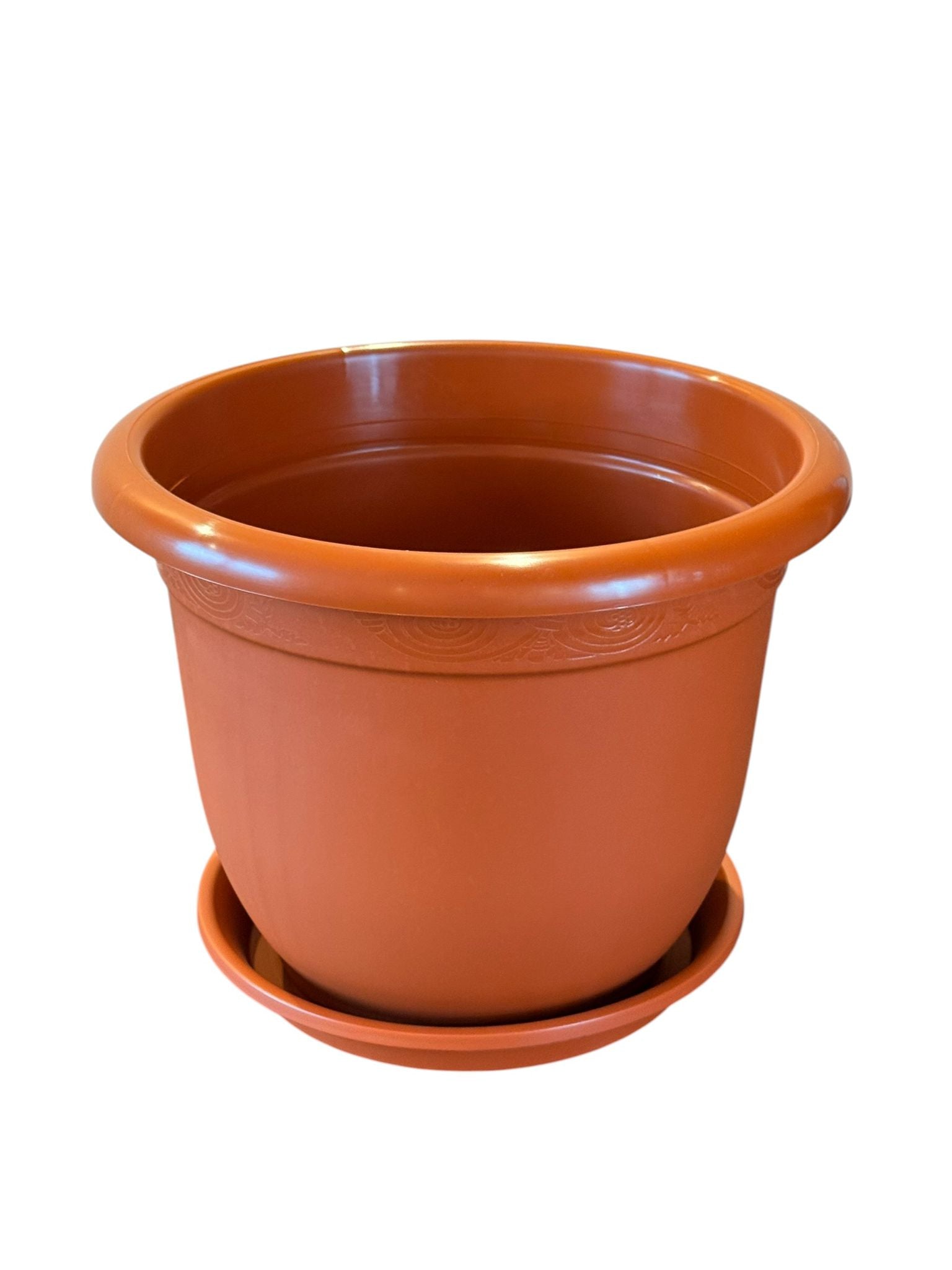 Ghiveci plastic cu farfurie  Nr 12 teracota