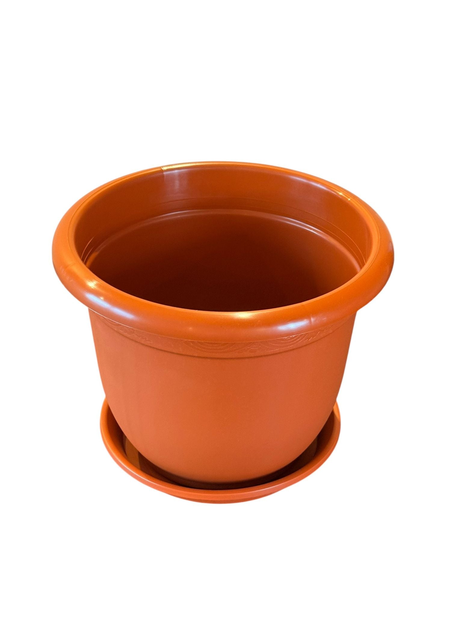 Ghiveci plastic cu farfurie  Nr 12 teracota
