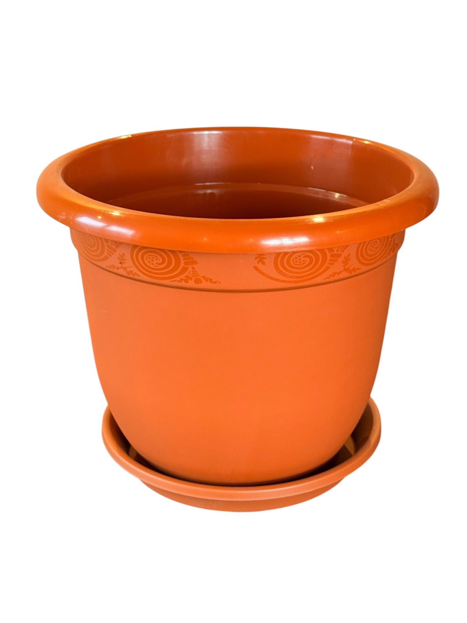 Ghiveci plastic cu farfurie Nr 16 teracota