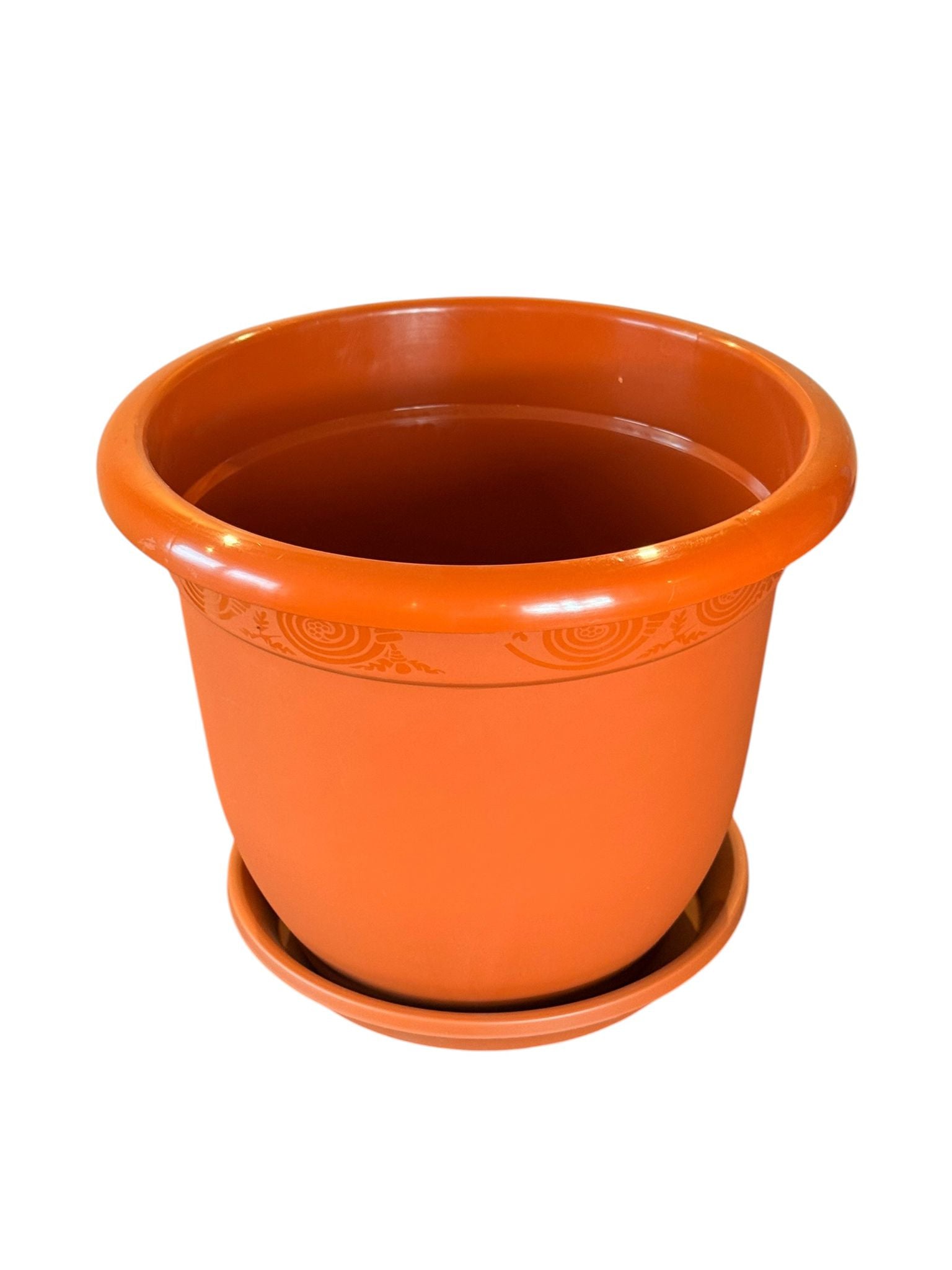 Ghiveci plastic cu farfurie Nr 16 teracota