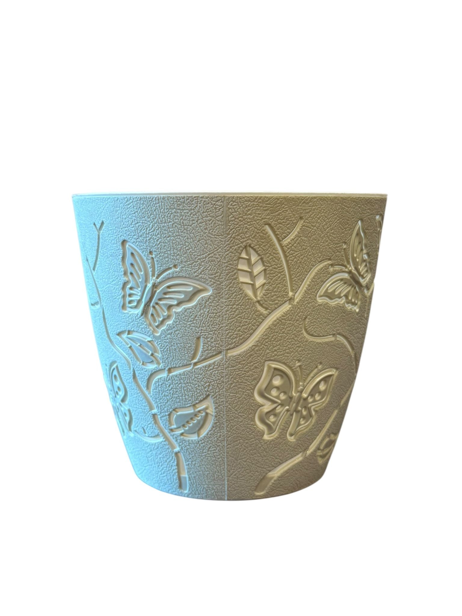 Ghiveci plastic decorativ model fluturi crem 1.4 litri