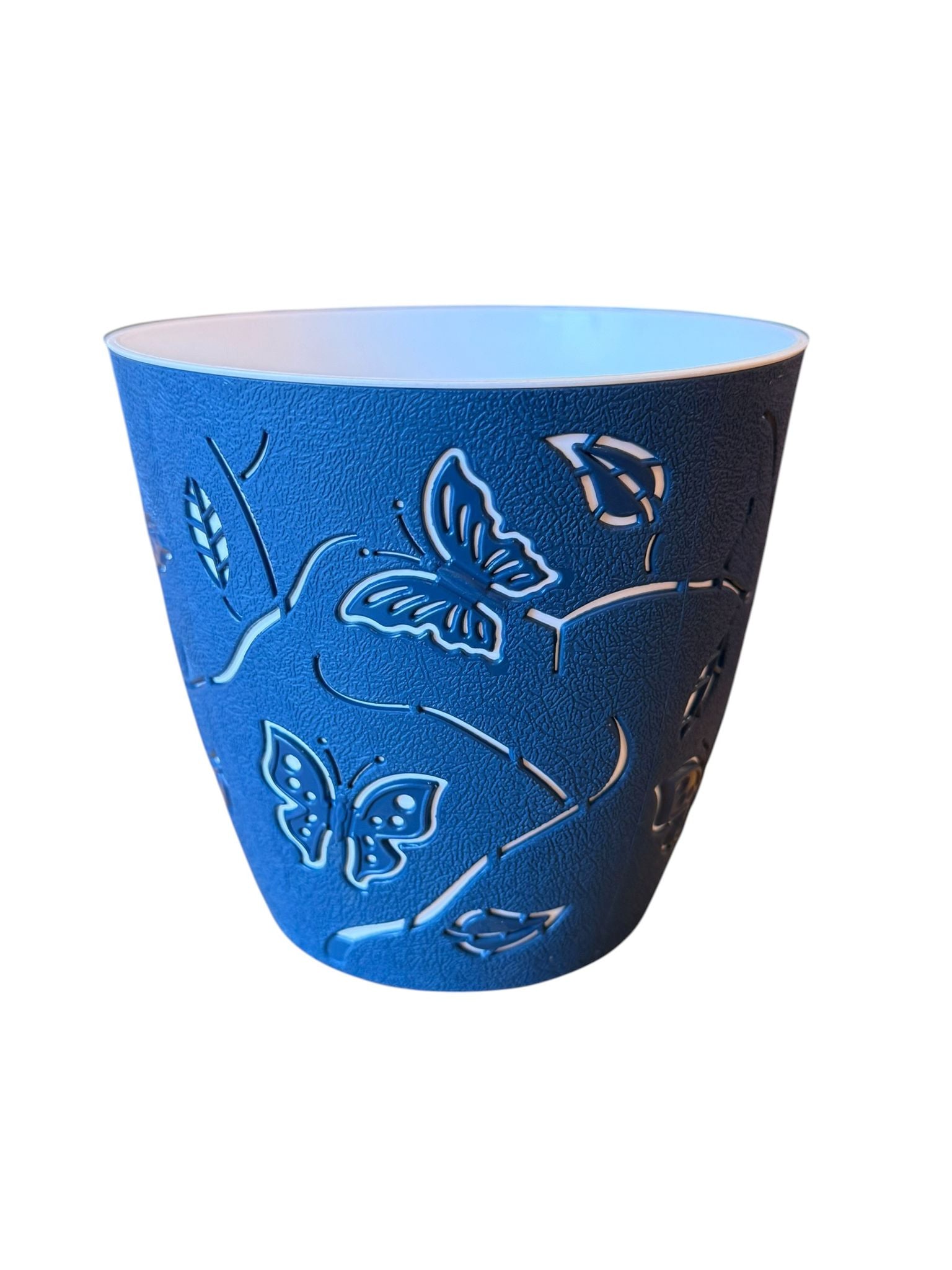 Ghiveci plastic decorativ model fluturi albastru 1.4 litri