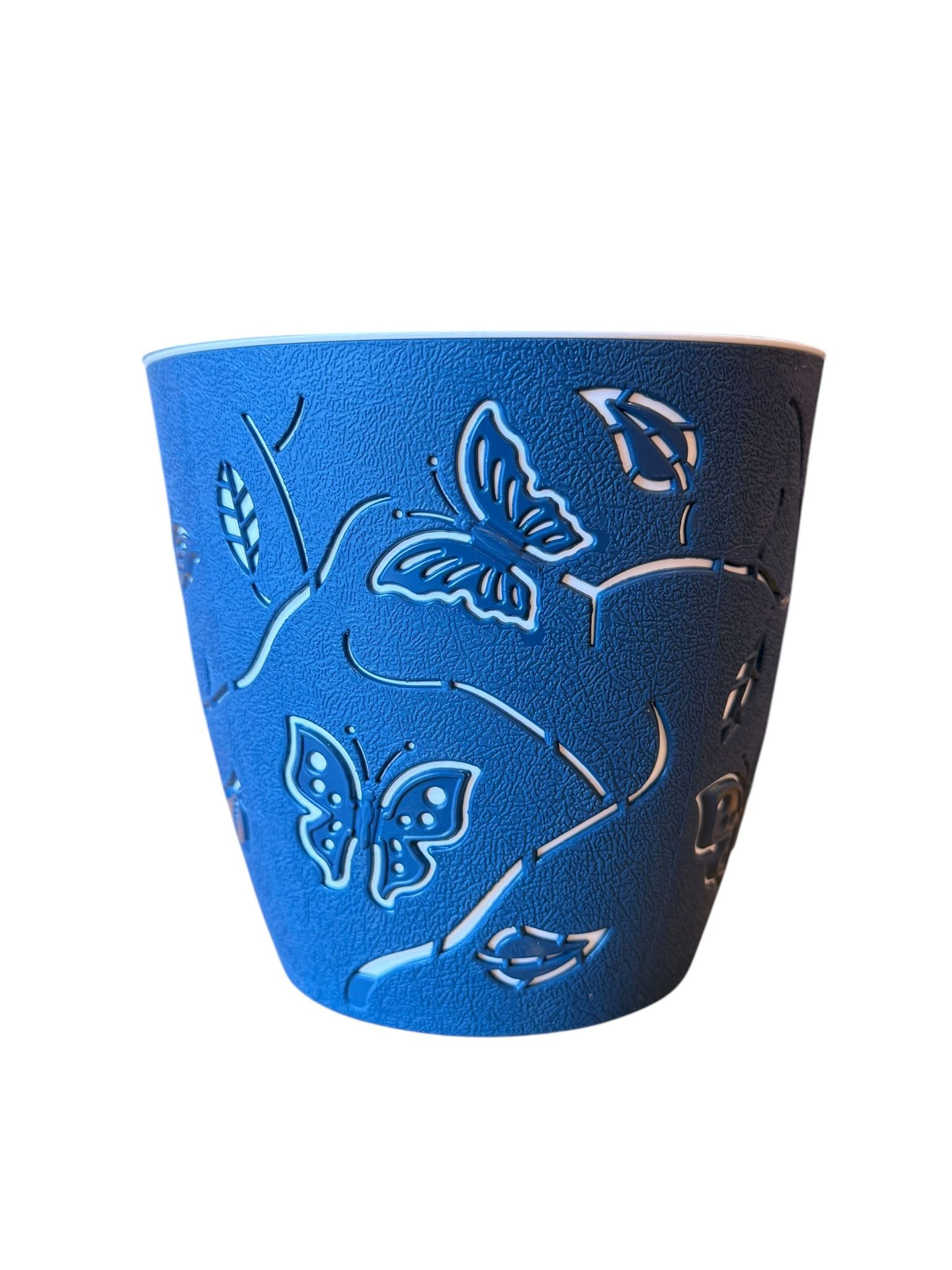 Ghiveci plastic decorativ model fluturi albastru 1.4 litri