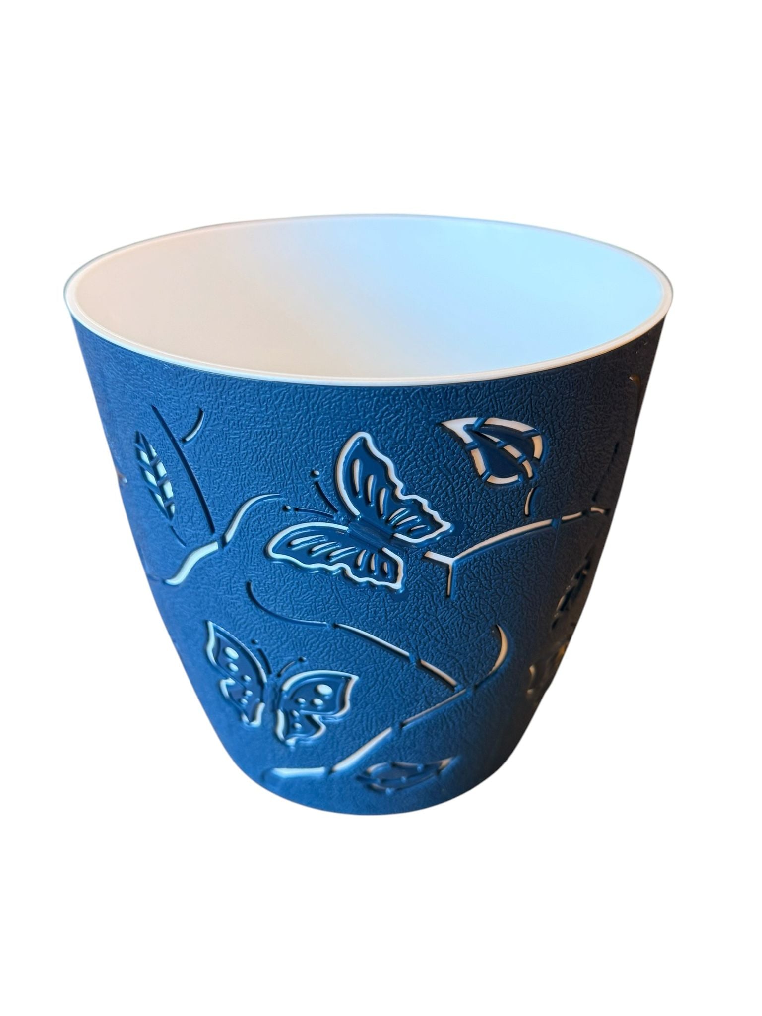 Ghiveci plastic decorativ model fluturi albastru 1.4 litri