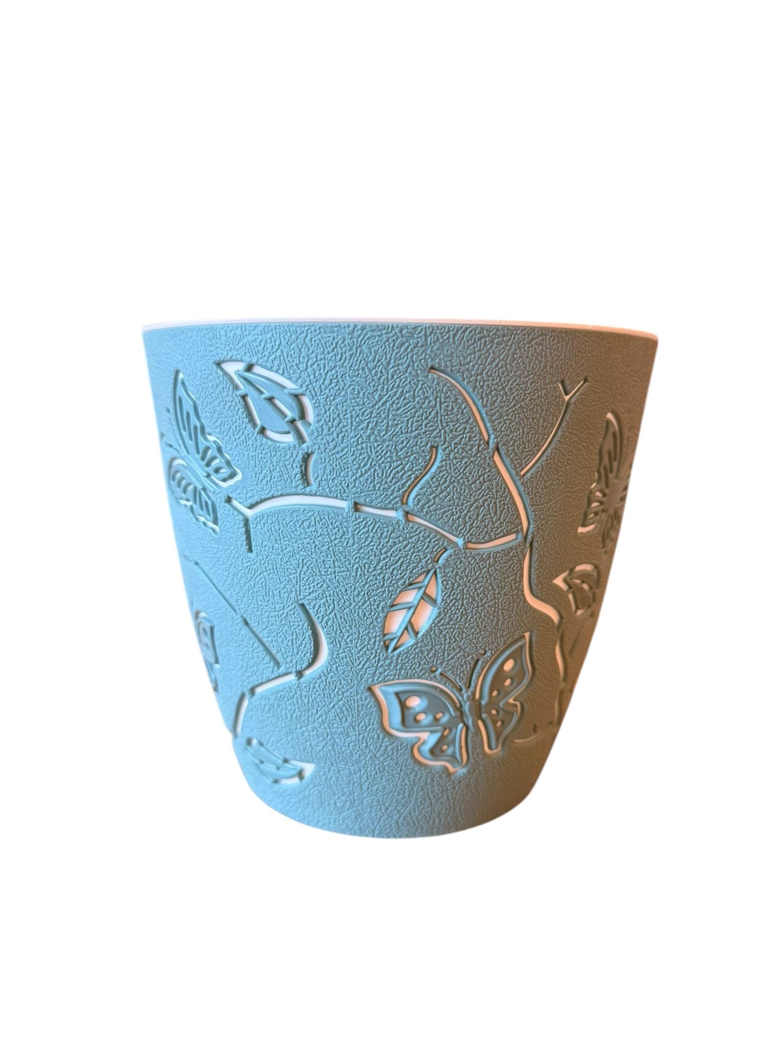 Ghiveci decorativ pentru flori model fluturi bleu 1.4 litri