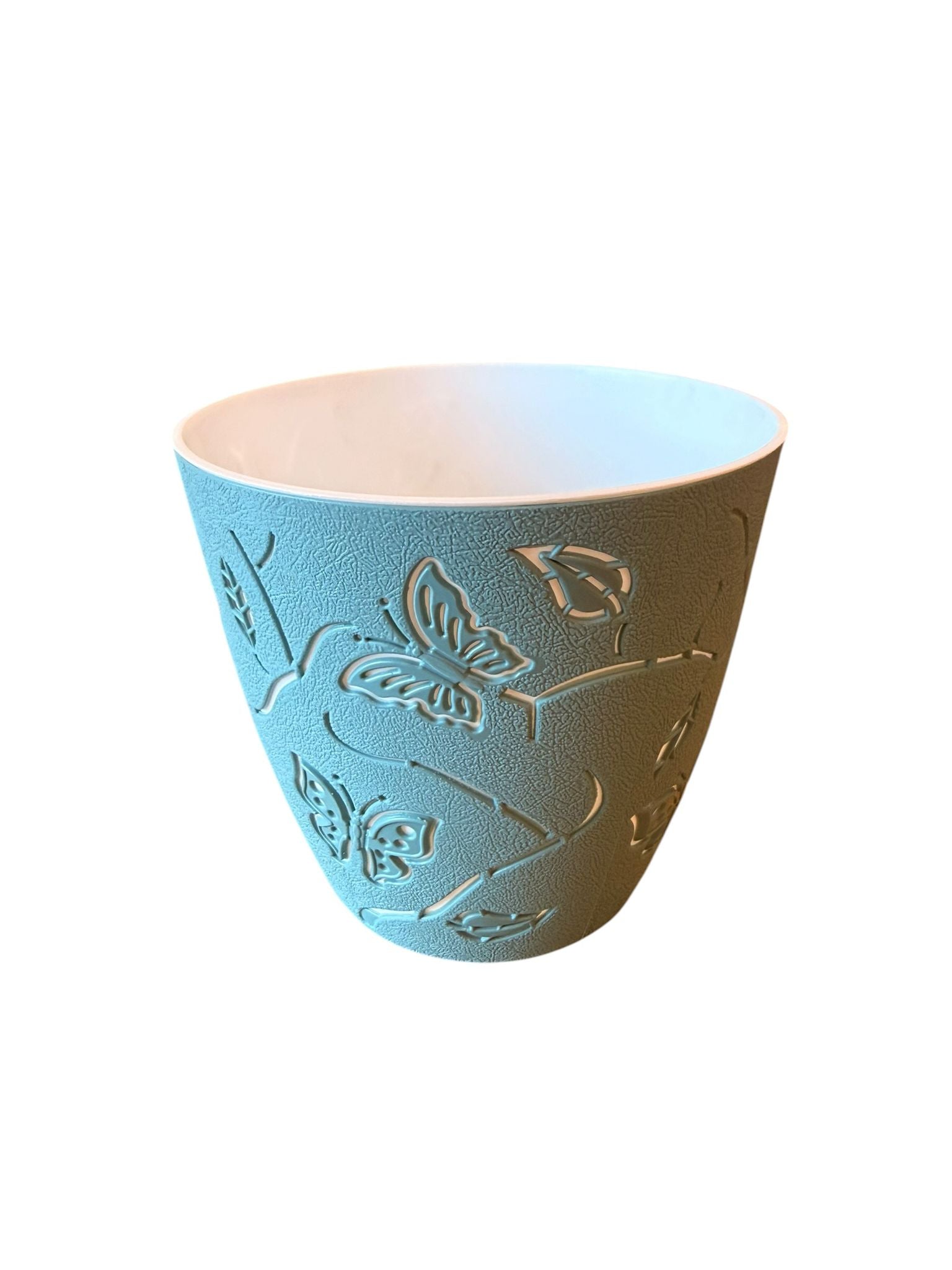 Ghiveci decorativ pentru flori model fluturi bleu 1.4 litri