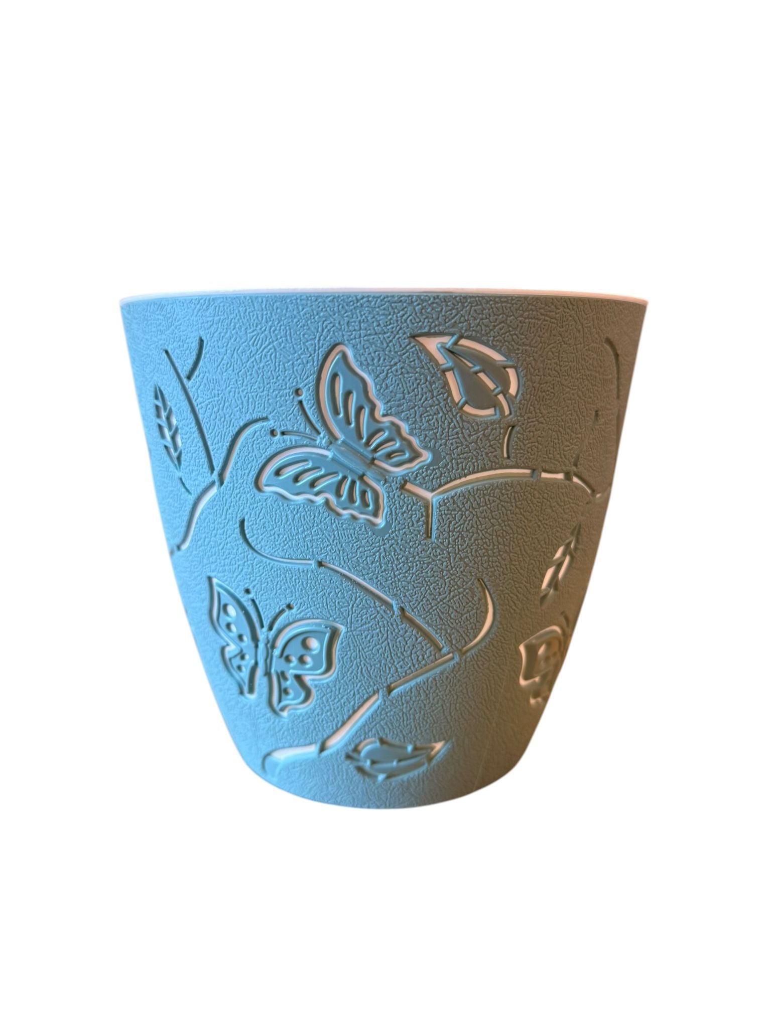 Ghiveci decorativ pentru flori model fluturi bleu 1.4 litri