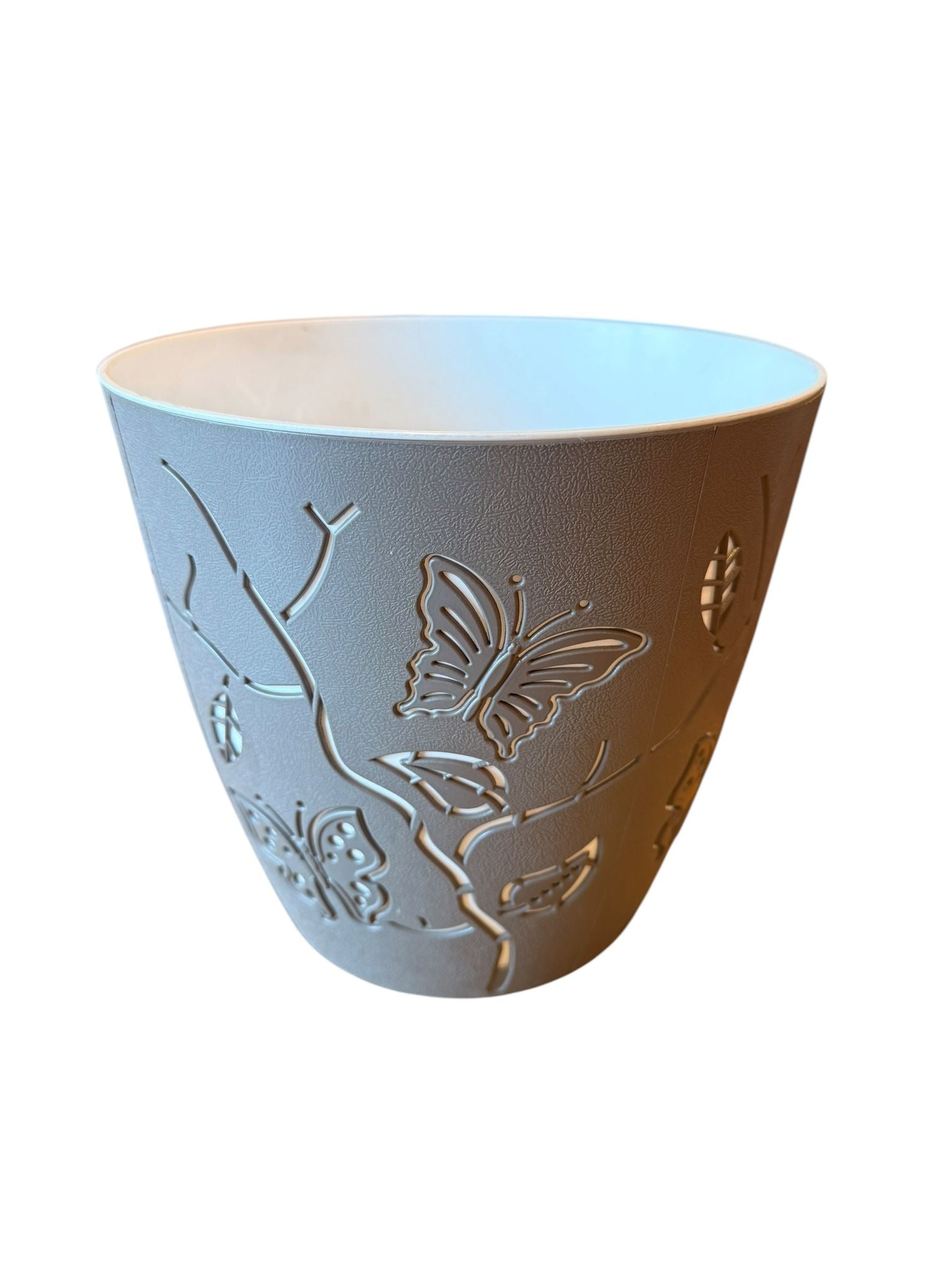 Ghiveci decorativ pentru flori model fluturi gri 5.3 litri
