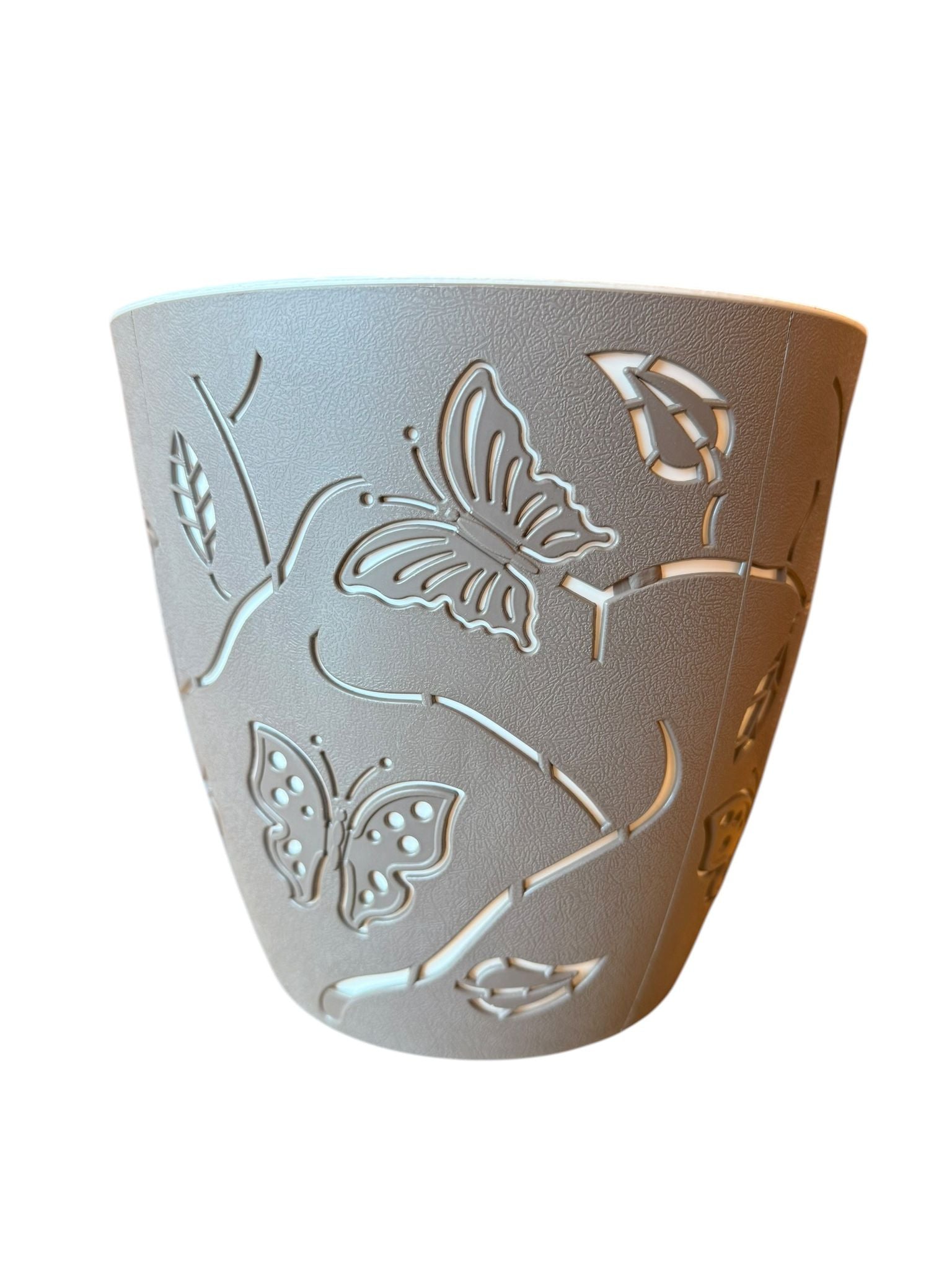 Ghiveci decorativ pentru flori model fluturi gri 5.3 litri