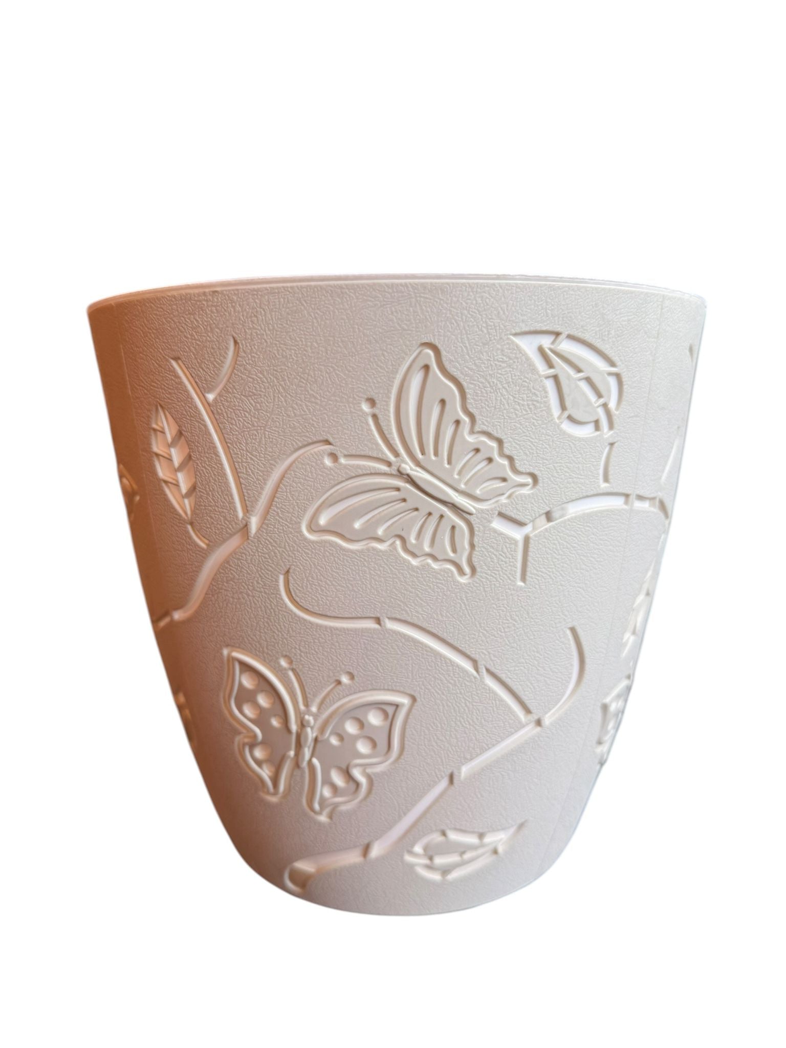 Ghiveci decorativ pentru flori model fluturi crem 5.3 litri