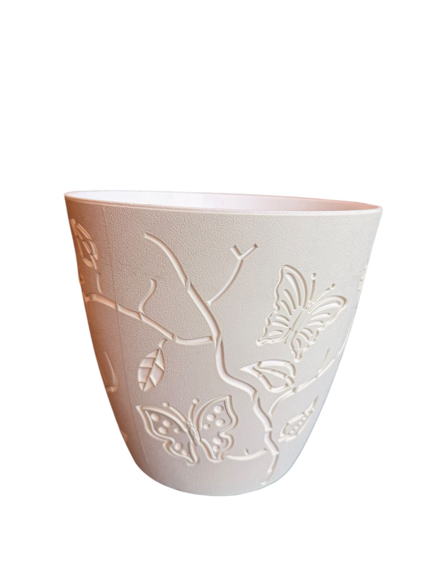Ghiveci decorativ pentru flori model fluturi crem 5.3 litri