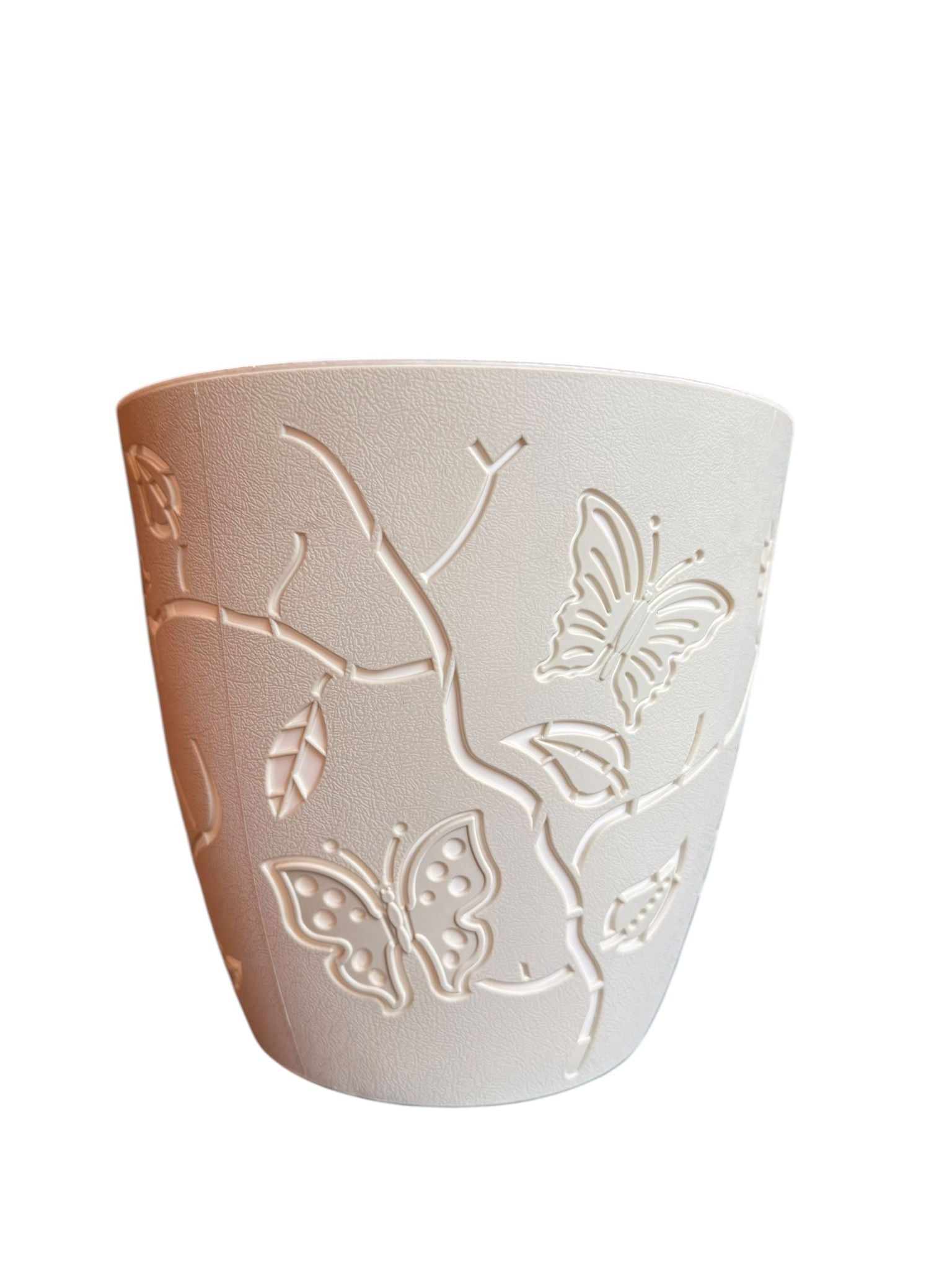 Ghiveci decorativ pentru flori model fluturi crem 5.3 litri