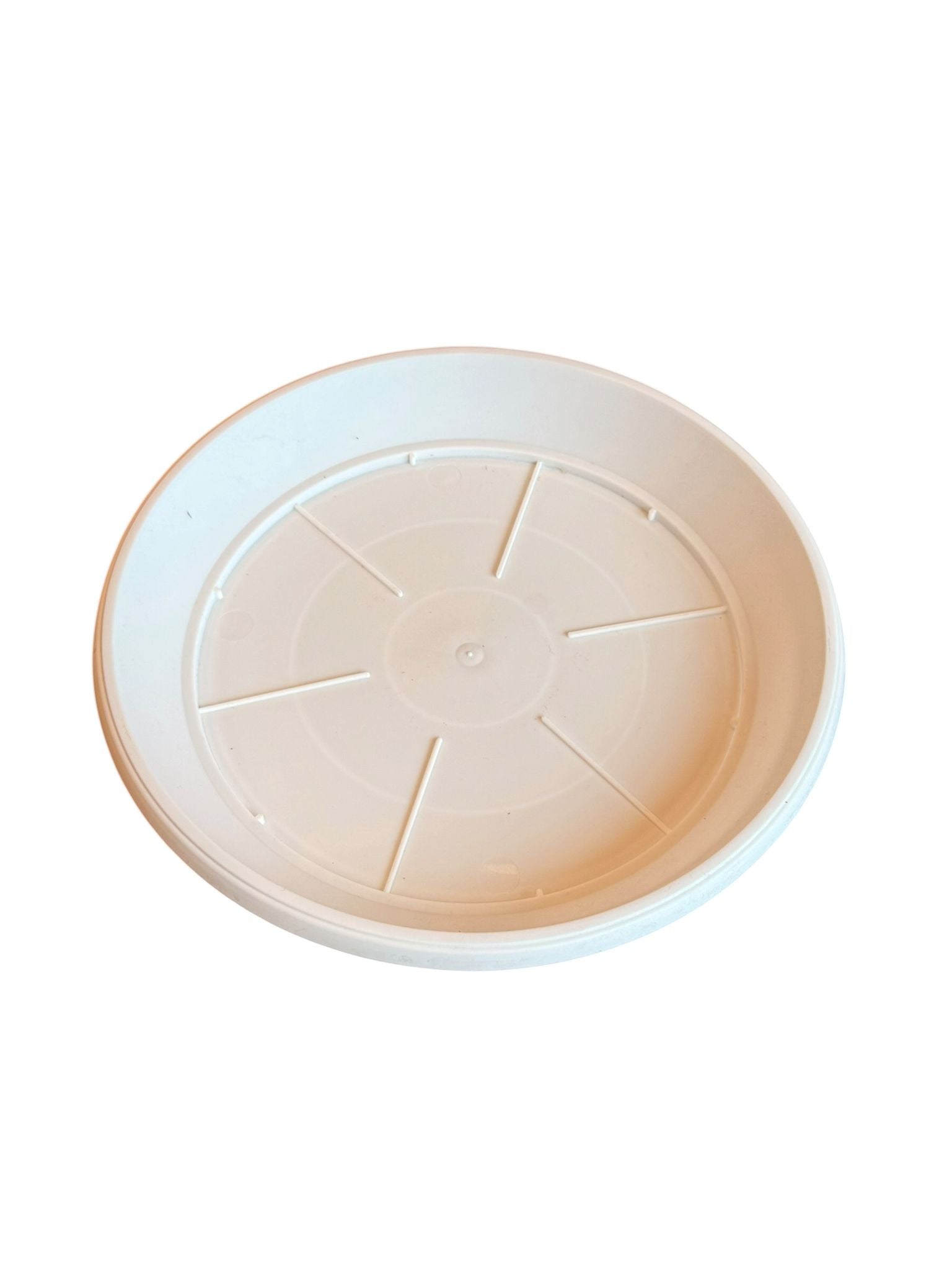 Ghiveci plastic 34 cm cu farfurie alb