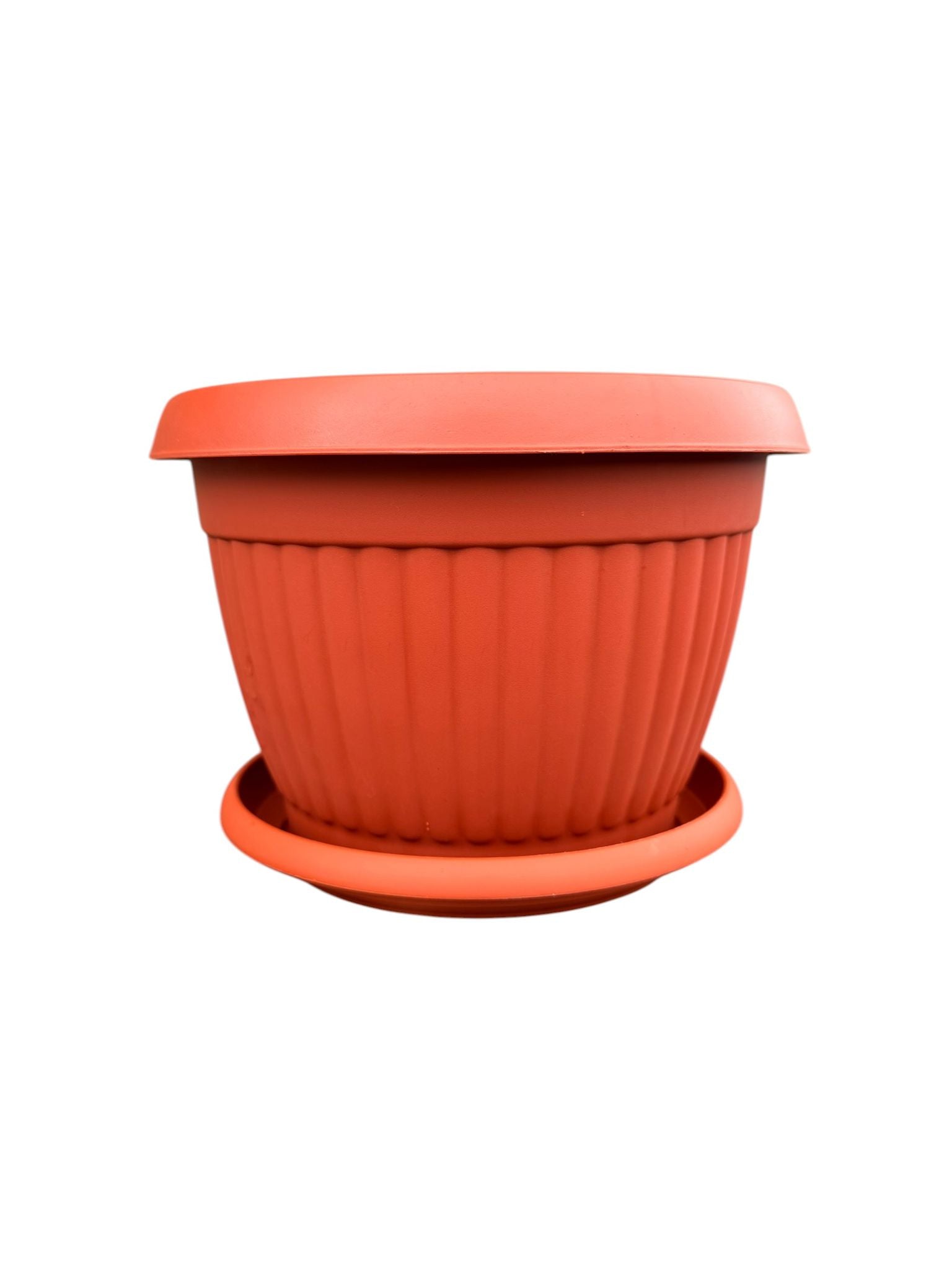 Ghiveci plastic rotund cu farfurie teracota 20 cm