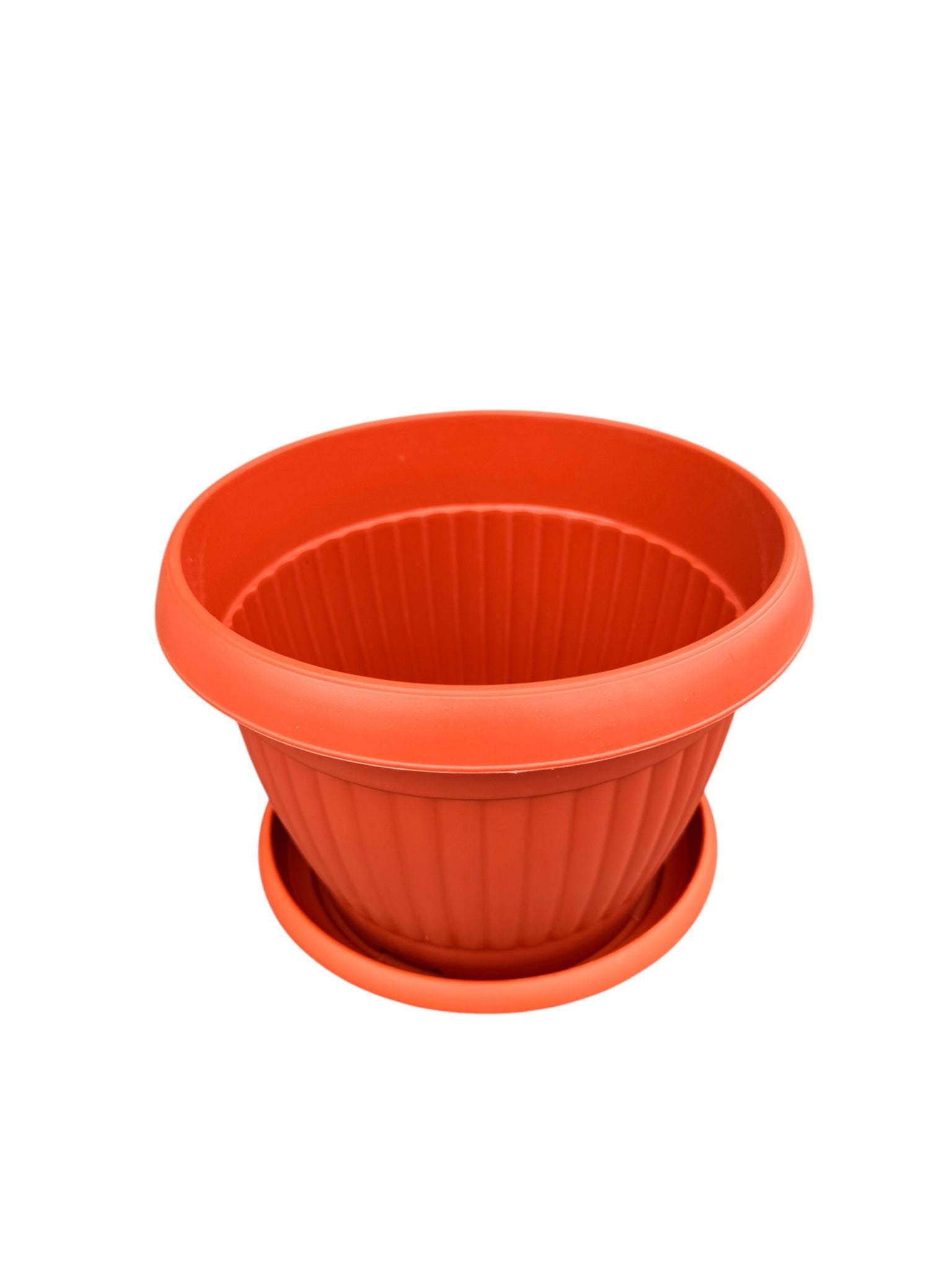 Ghiveci plastic rotund cu farfurie teracota 20 cm