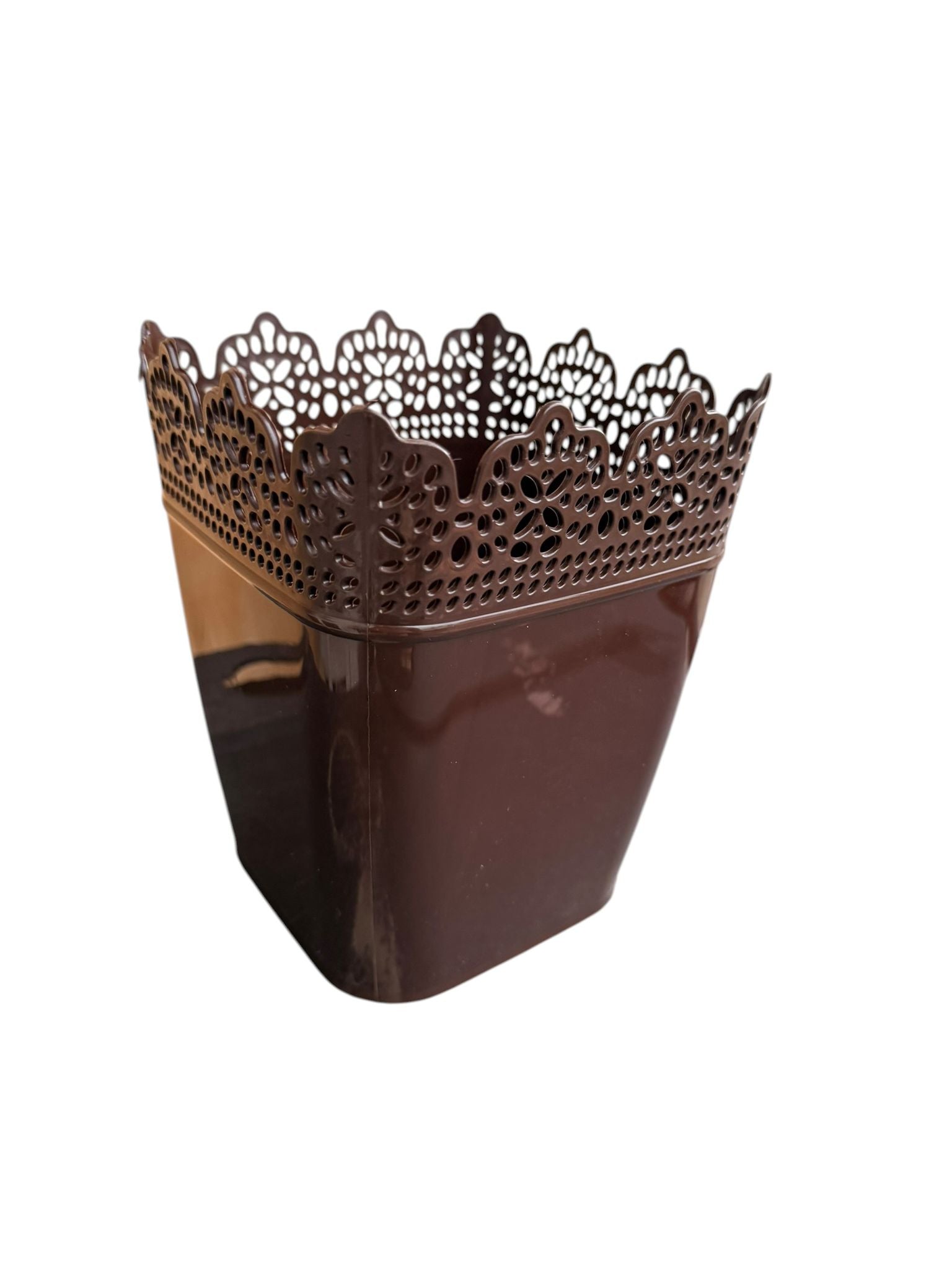Ghiveci dantelat plastic maro 1.7 L
