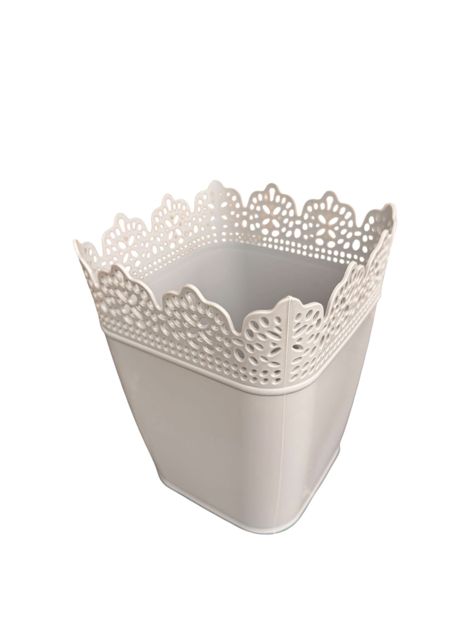 Ghiveci dantelat plastic crem 1.7 L