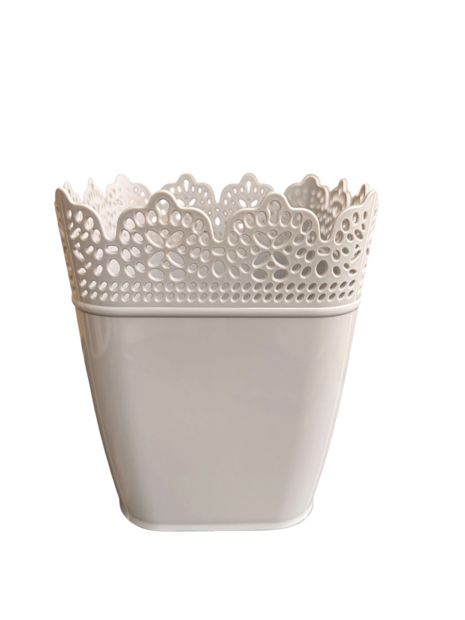 Ghiveci dantelat plastic crem 1.7 L