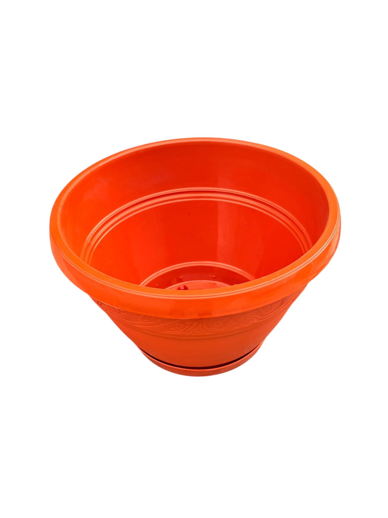 Ghiveci din plastic Lalea 24 cm teracota cu farfurie