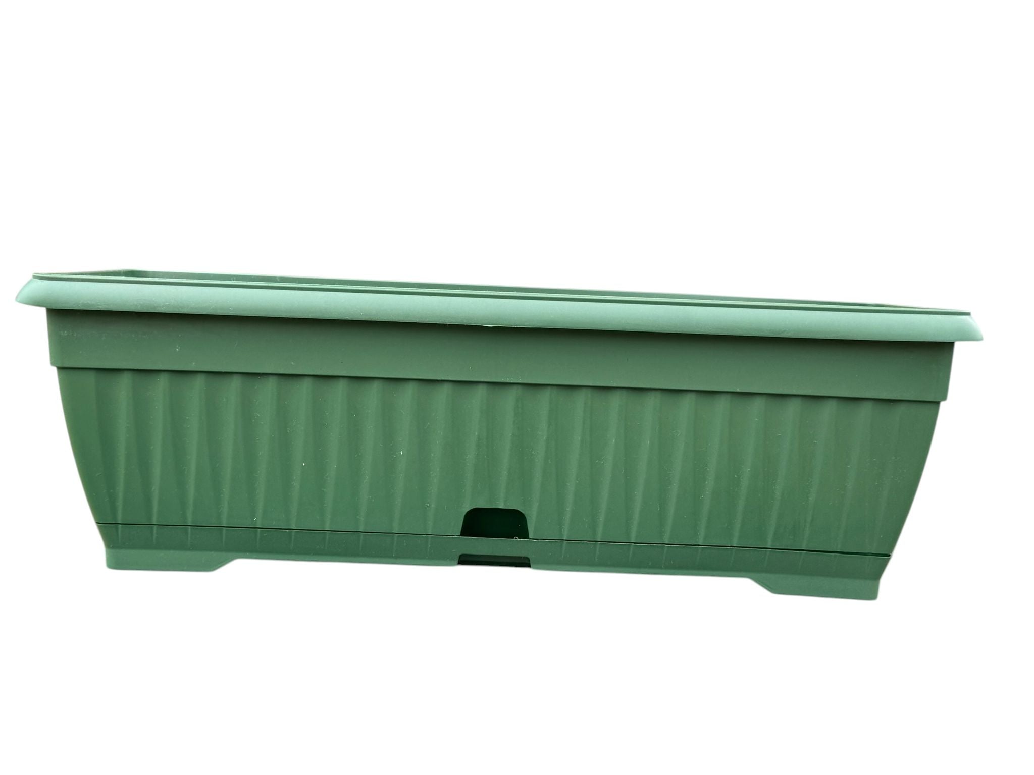 Jardiniera din plastic verde 50 cm cu rezervor de apa