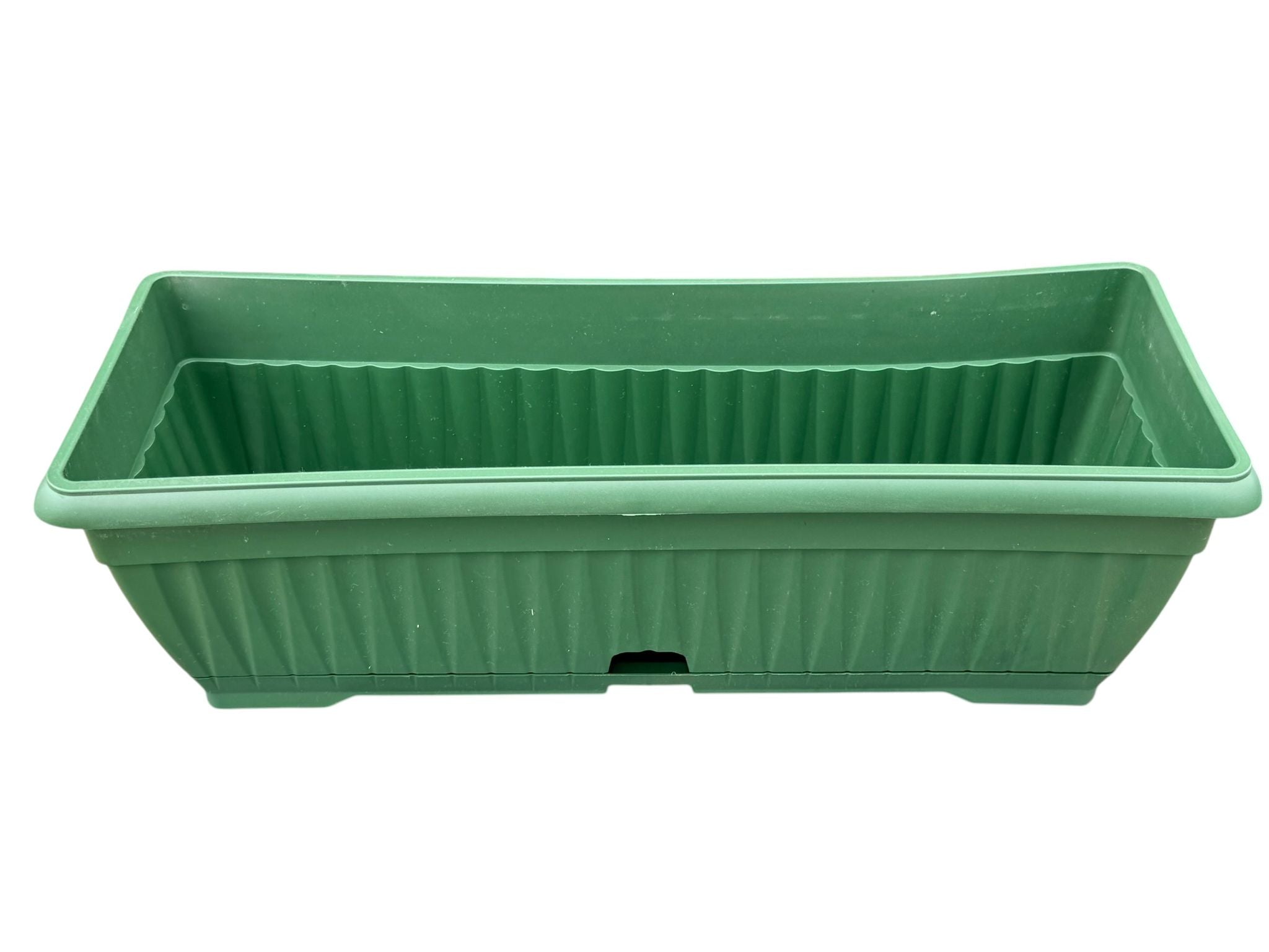 Jardiniera din plastic verde 50 cm cu rezervor de apa