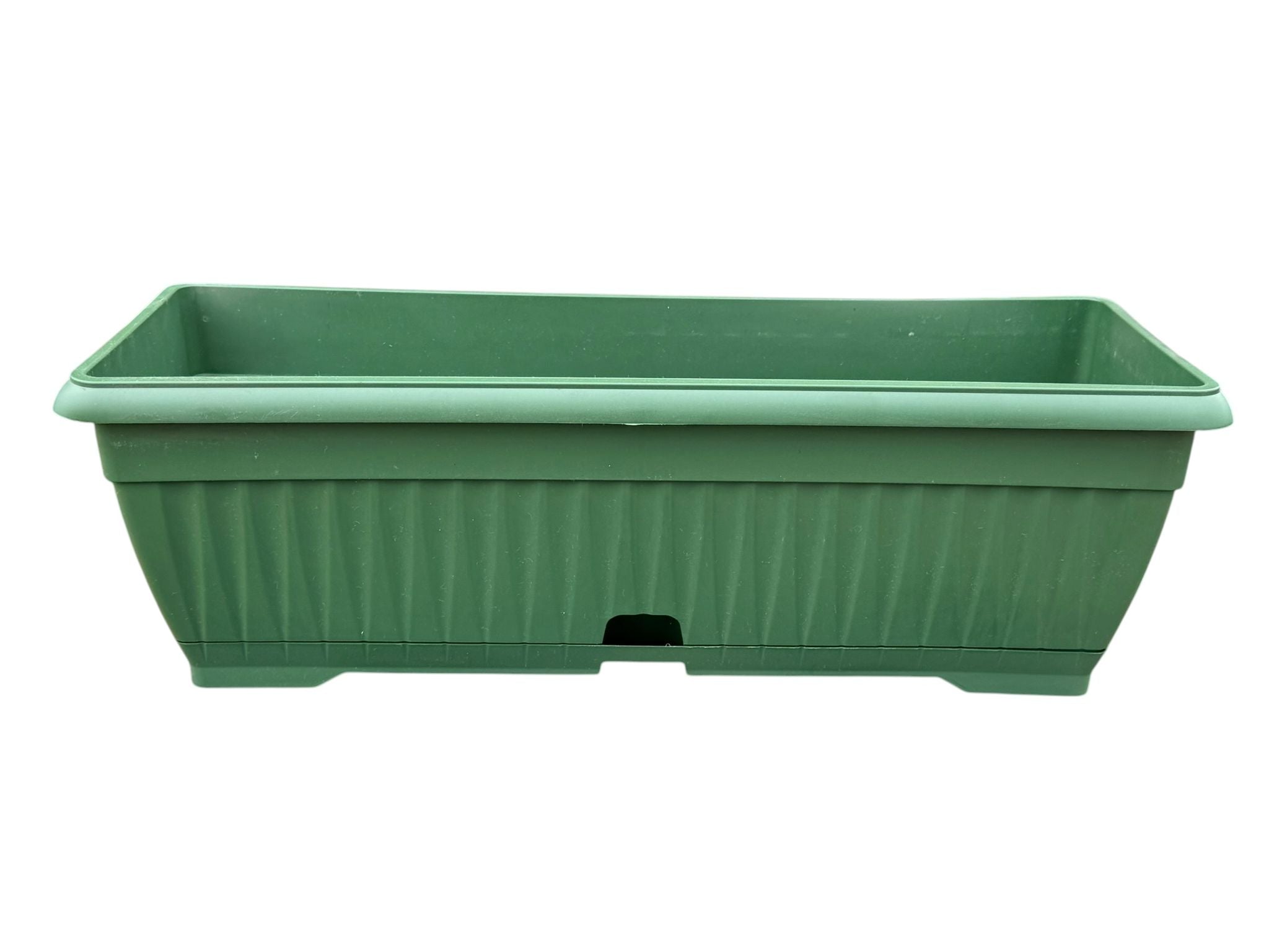 Jardiniera din plastic verde 50 cm cu rezervor de apa