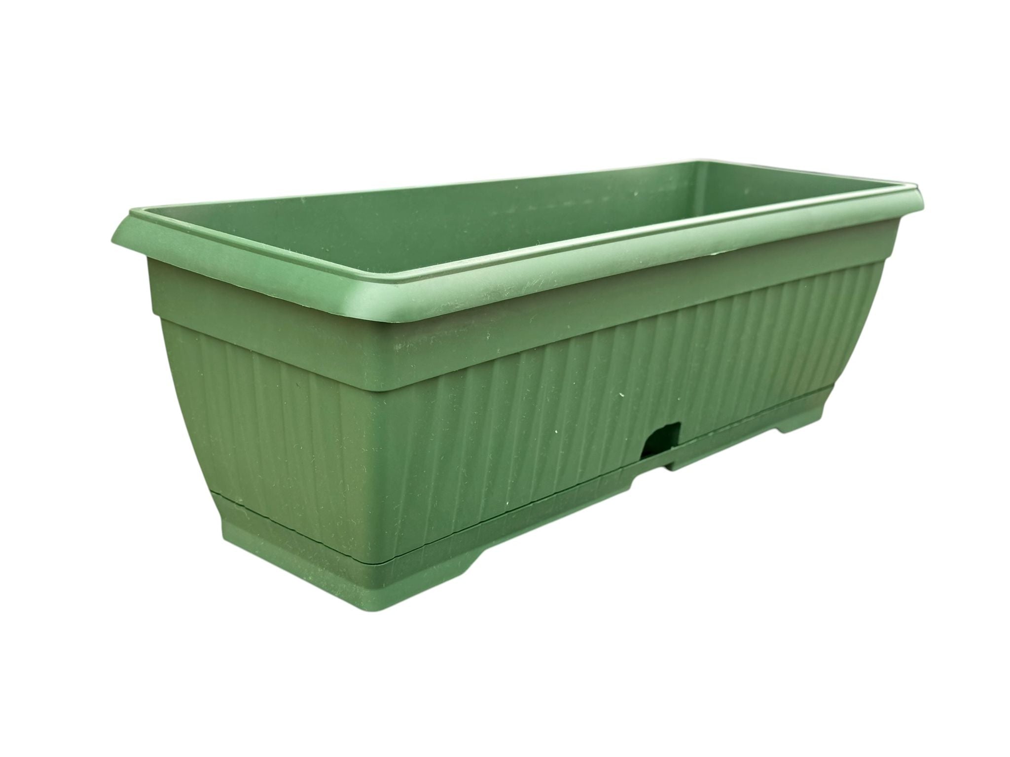Jardiniera din plastic verde 50 cm cu rezervor de apa