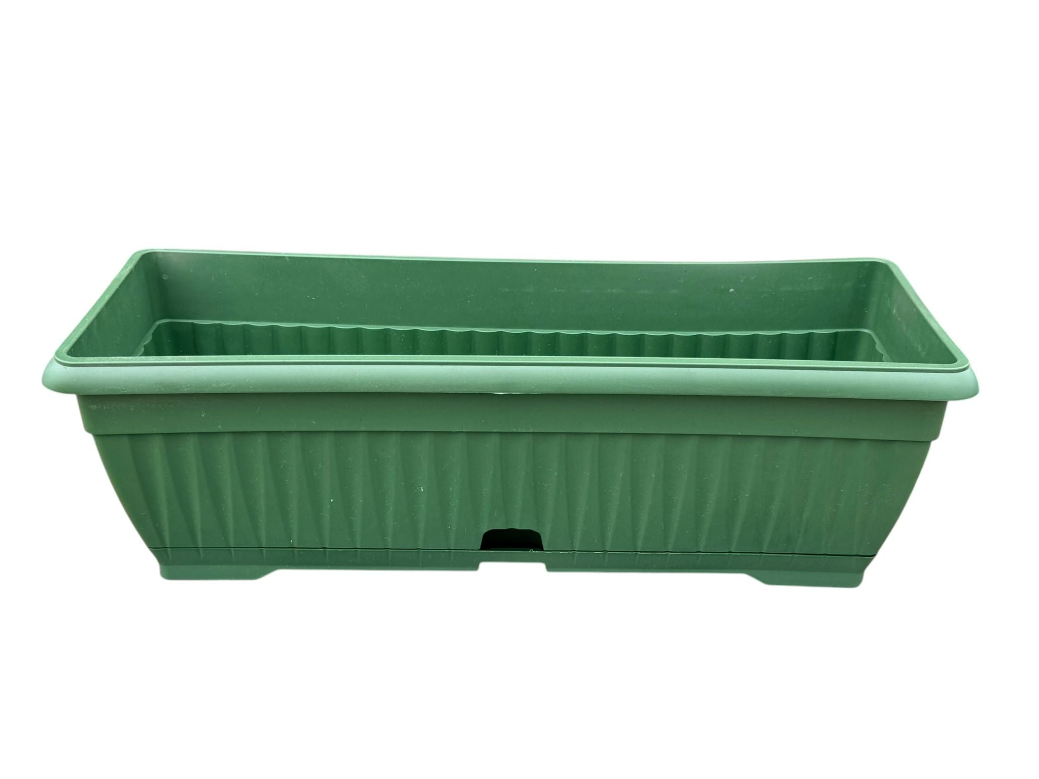 Jardiniera din plastic verde 50 cm cu rezervor de apa