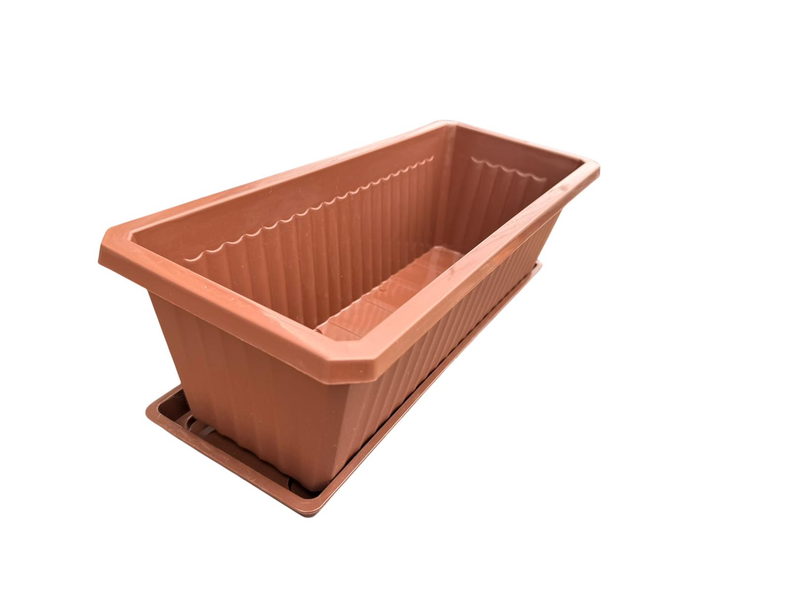Crilemar - Jardiniera cu tava Maro 40 cm - Brown