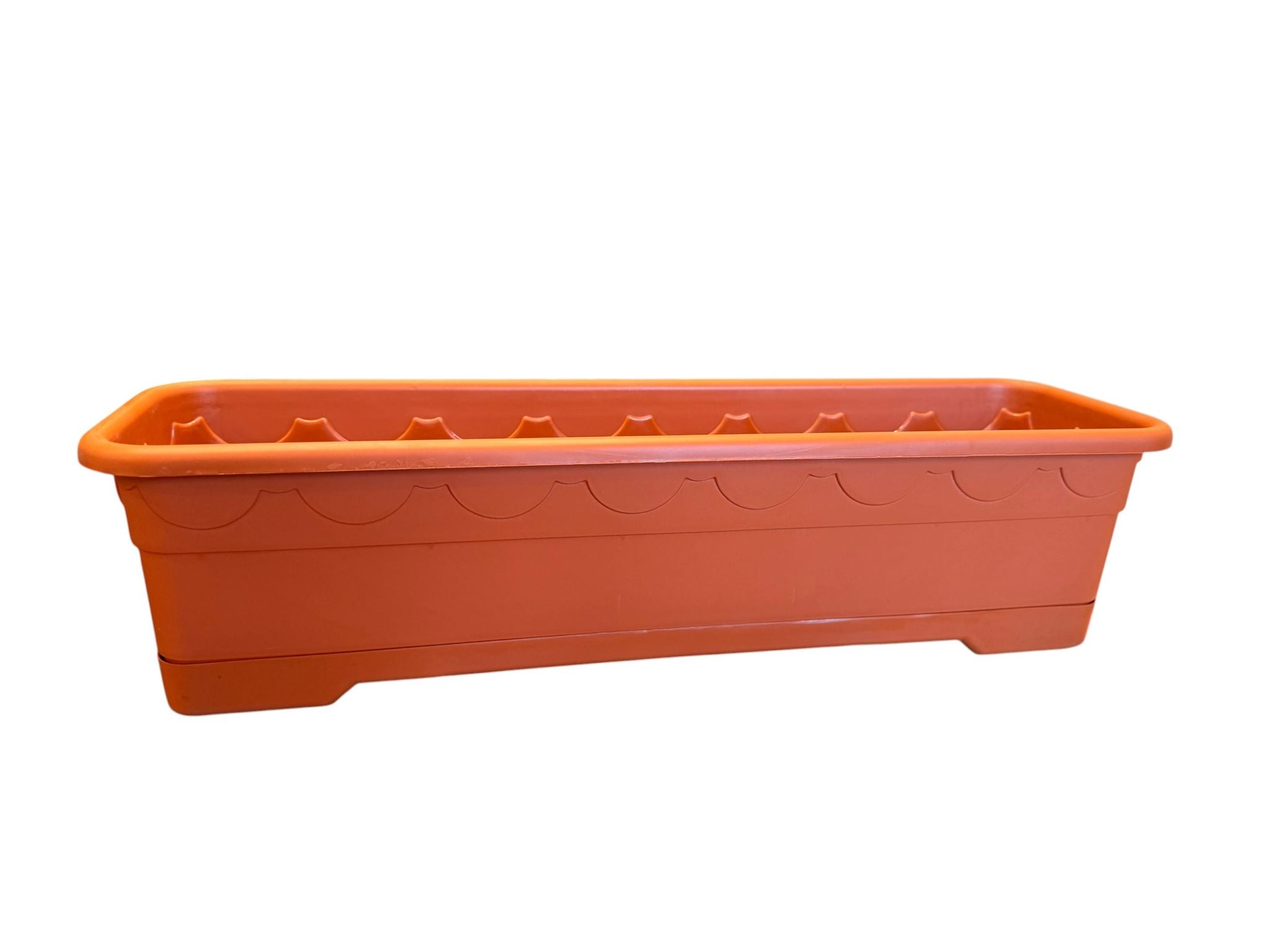 Jardiniera din plastic teracota 50x13x13 cm cu tavita