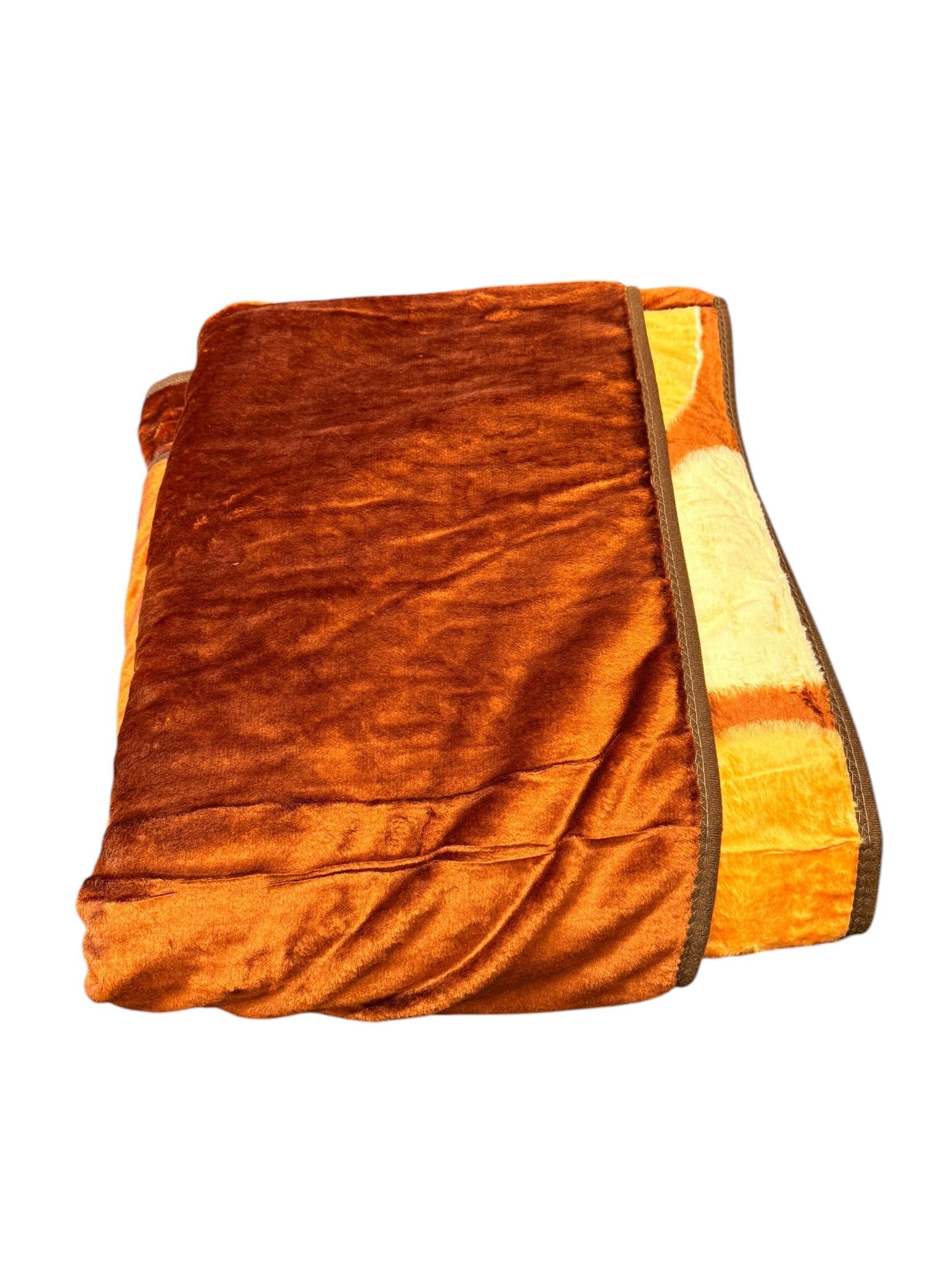 Patura Cocolino Pufoasa Maro cu Model Frunze 200x230 cm