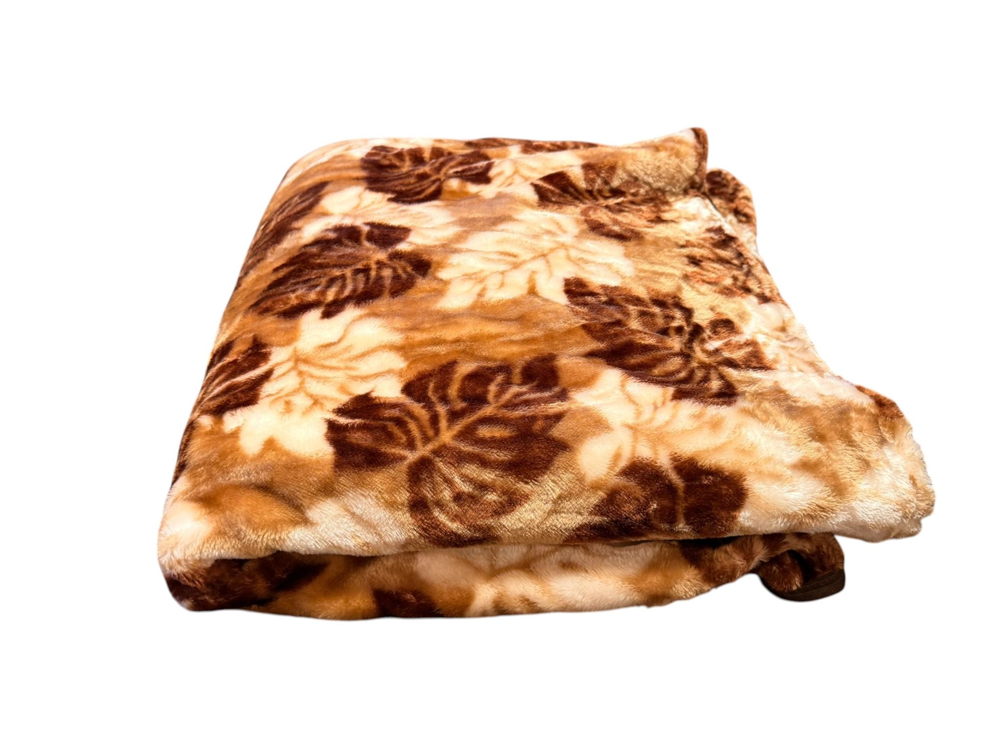 Patura Cocolino Maro cu Model Floral 200x230 cm Pufoasa si Calduroasa