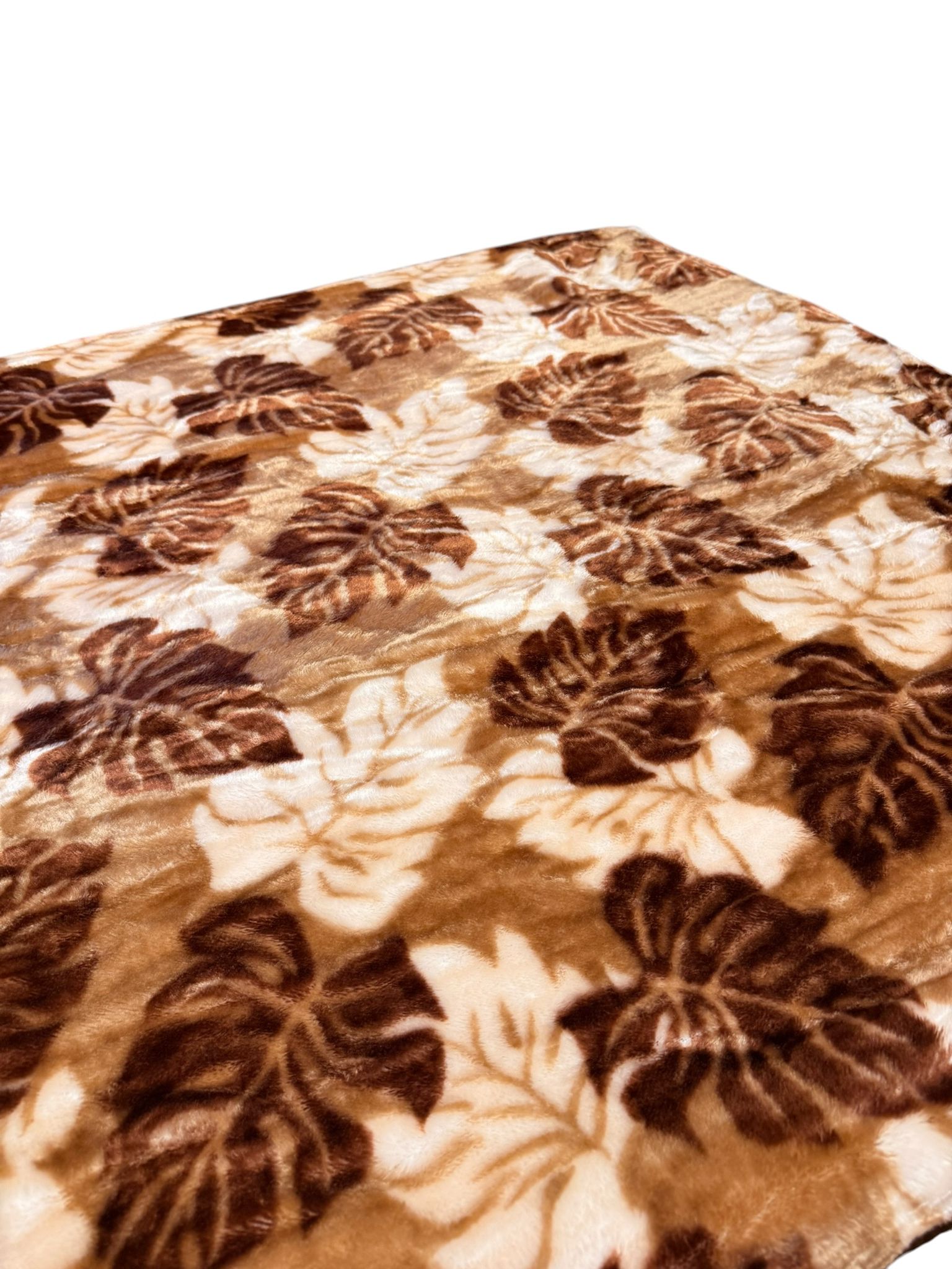 Patura Cocolino Maro cu Model Floral 200x230 cm Pufoasa si Calduroasa