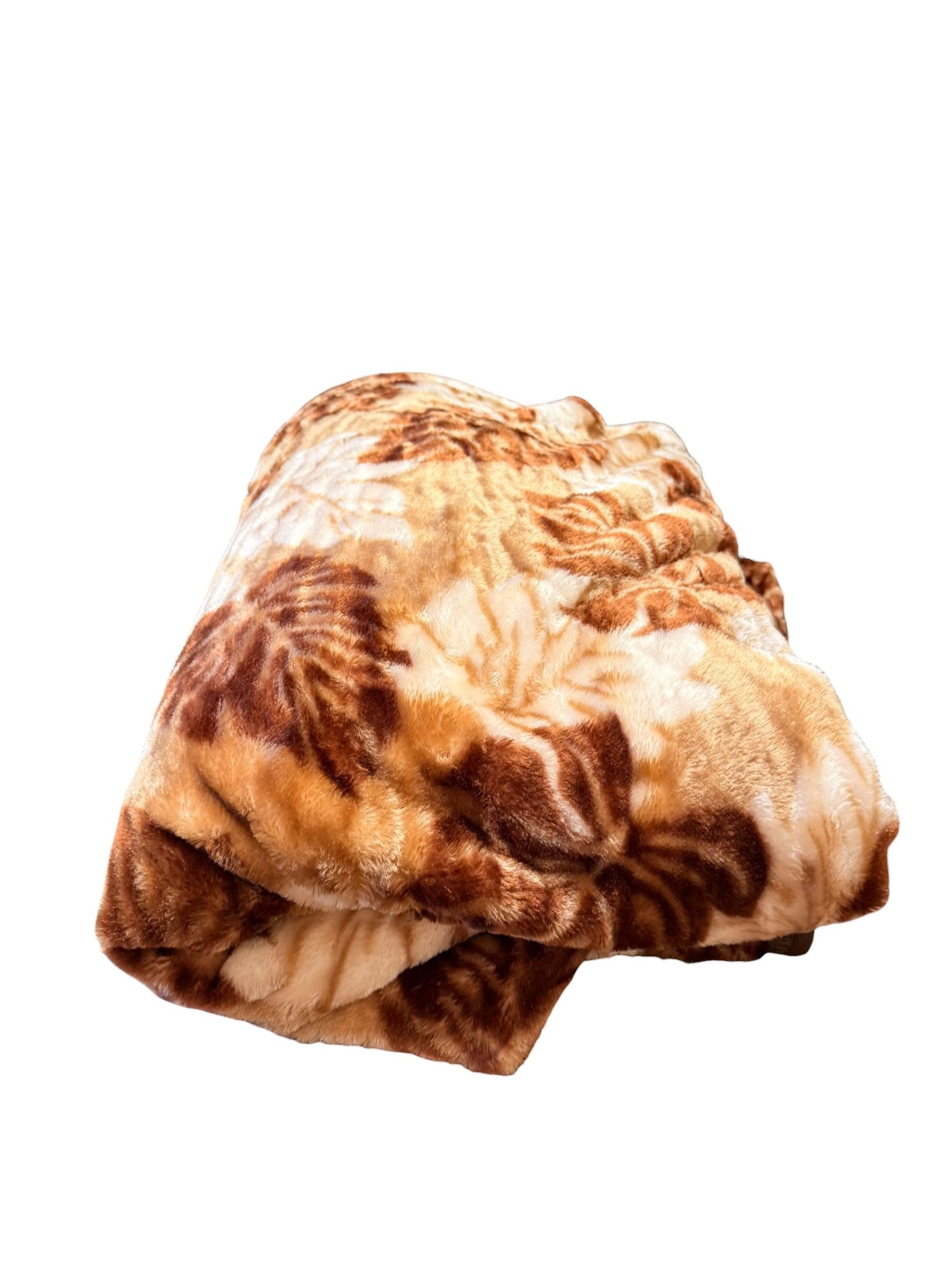 Patura Cocolino Maro cu Model Floral 200x230 cm Pufoasa si Calduroasa