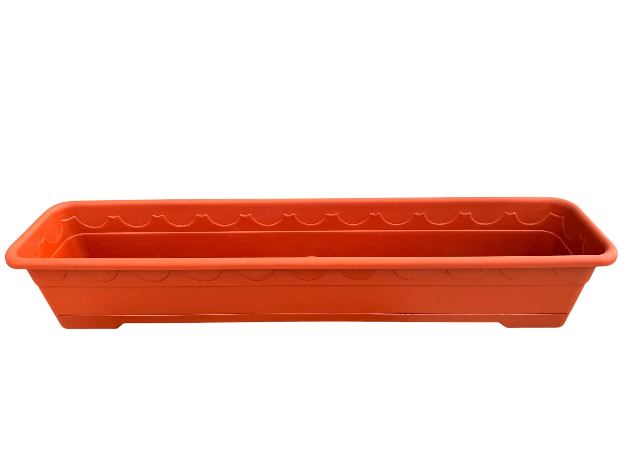 Jardiniera plastic 75 cm cu rezervor apa teracota