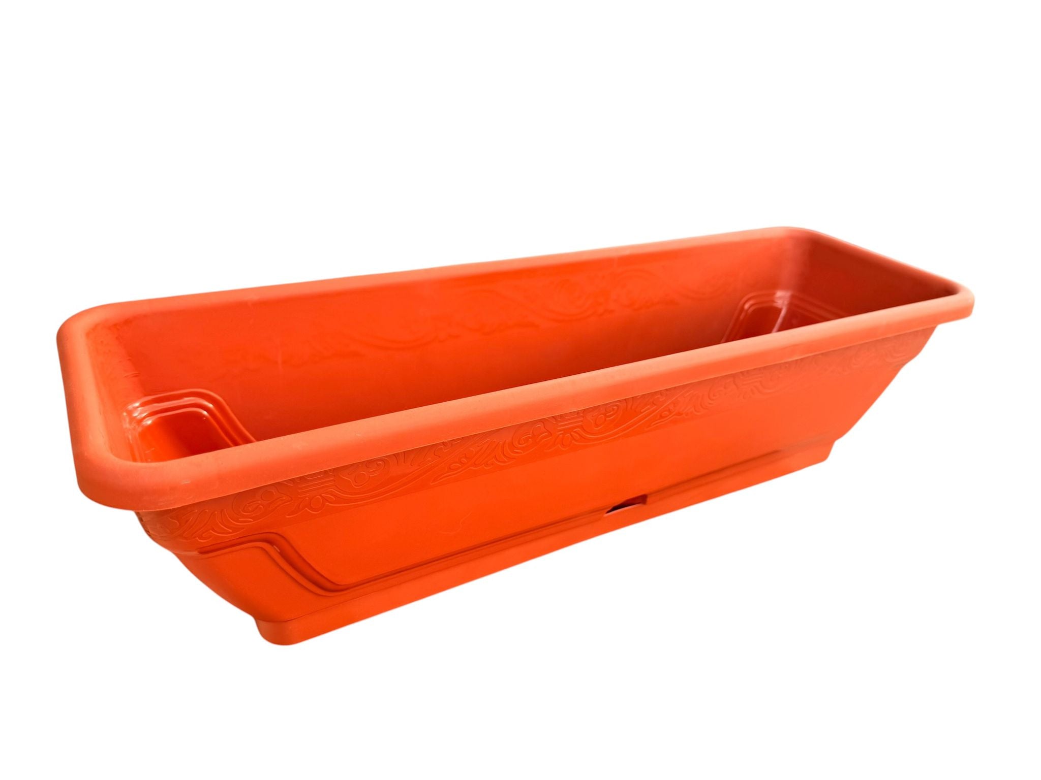 Jardiniera lunga plastic 60 cm cu rezervor apa teracota