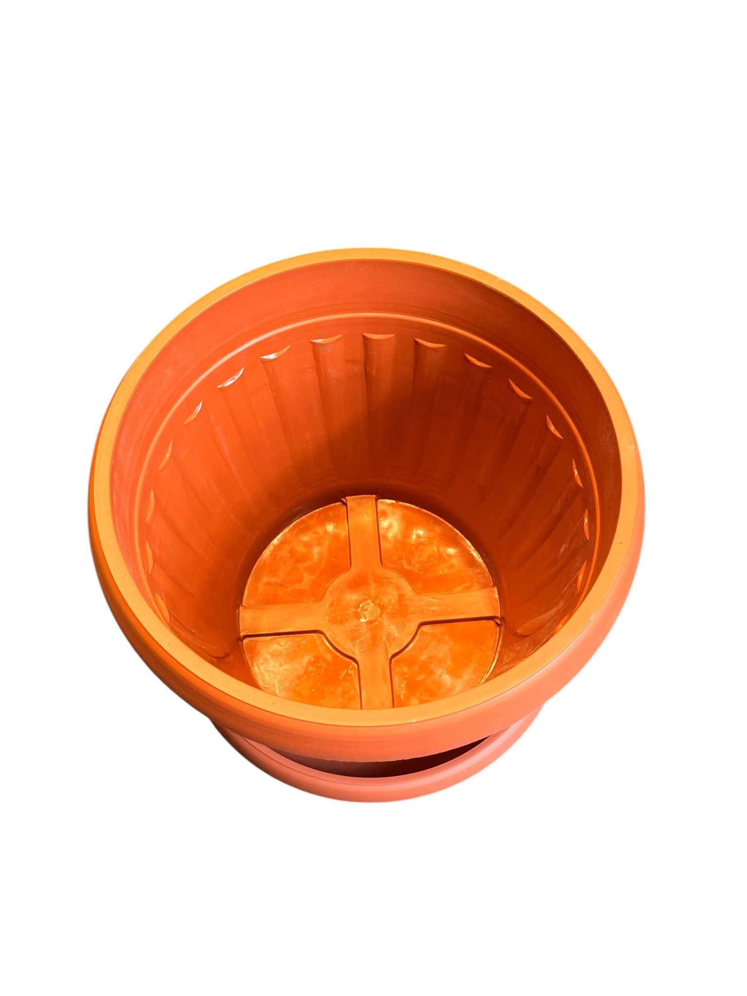 Ghiveci plastic rotund 5 L cu farfurie teracota 25.5 cm