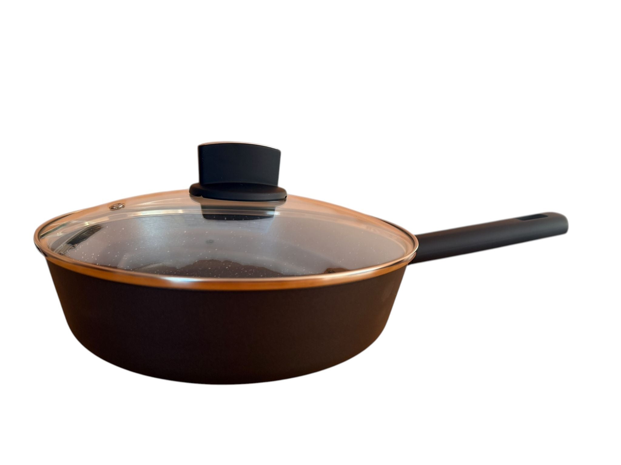 Tigaie Adanca Zilan cu Capac 26 cm Marmorat, Compatibila Inductie
