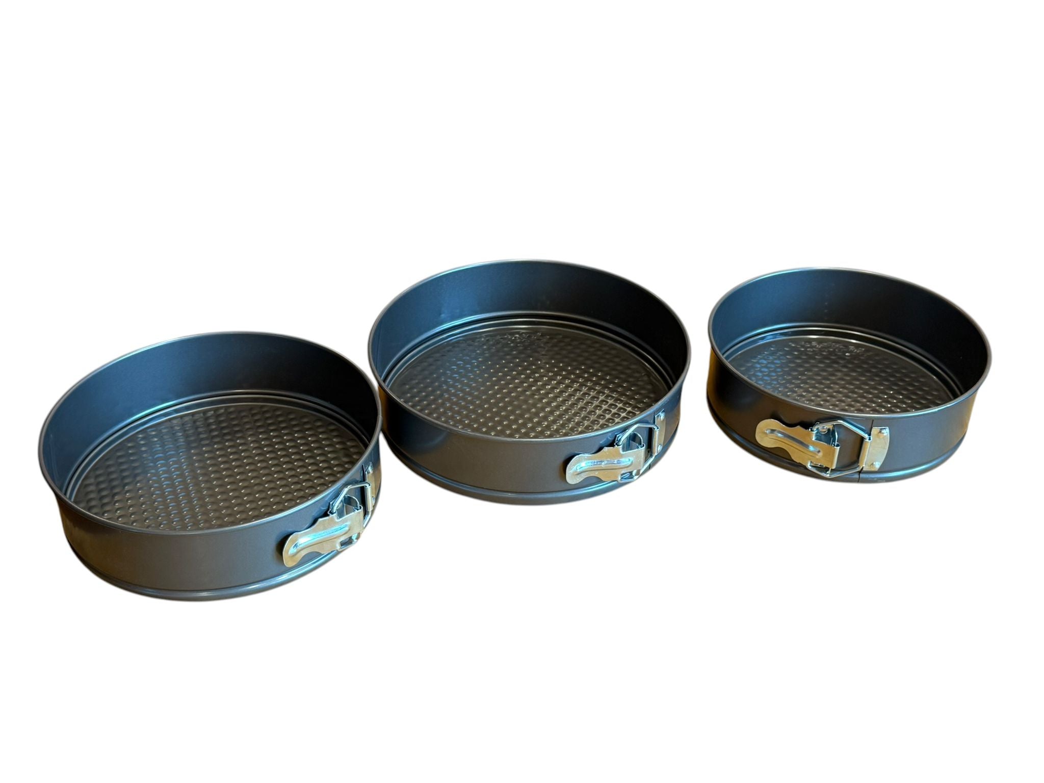 Set 3 forme de copt rotunde cu baza detasabila 20 cm, 22 cm, 24 cm interior antiaderent