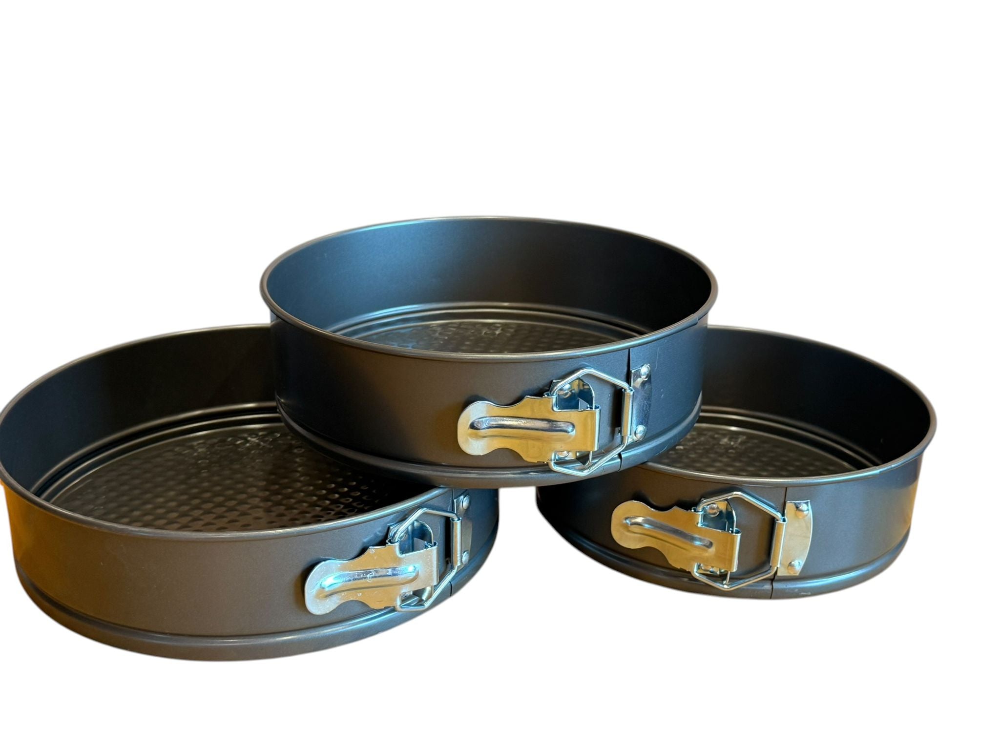 Set 3 forme de copt rotunde cu baza detasabila 20 cm, 22 cm, 24 cm interior antiaderent