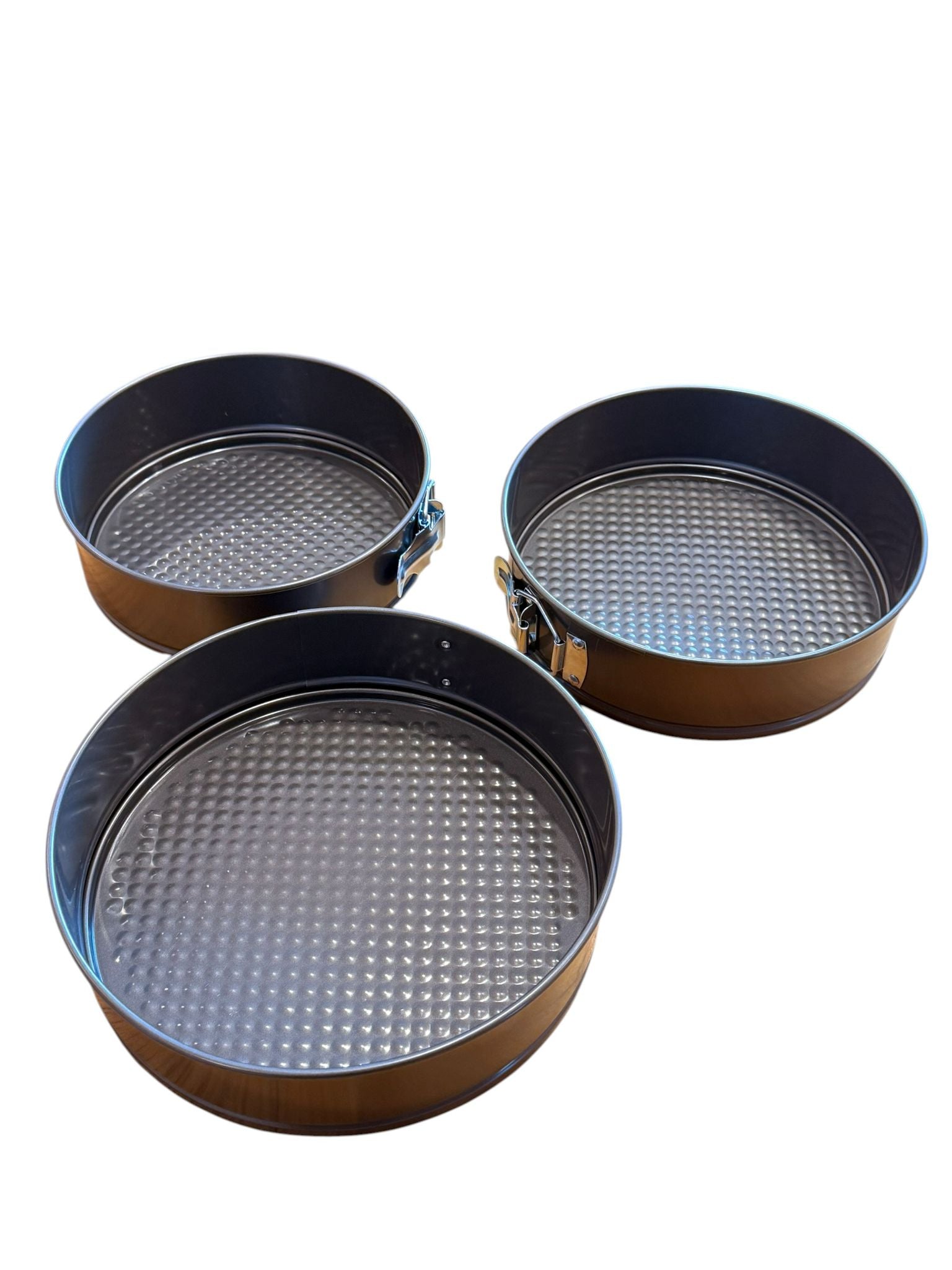 Set 3 forme de copt rotunde cu baza detasabila 20 cm, 22 cm, 24 cm interior antiaderent