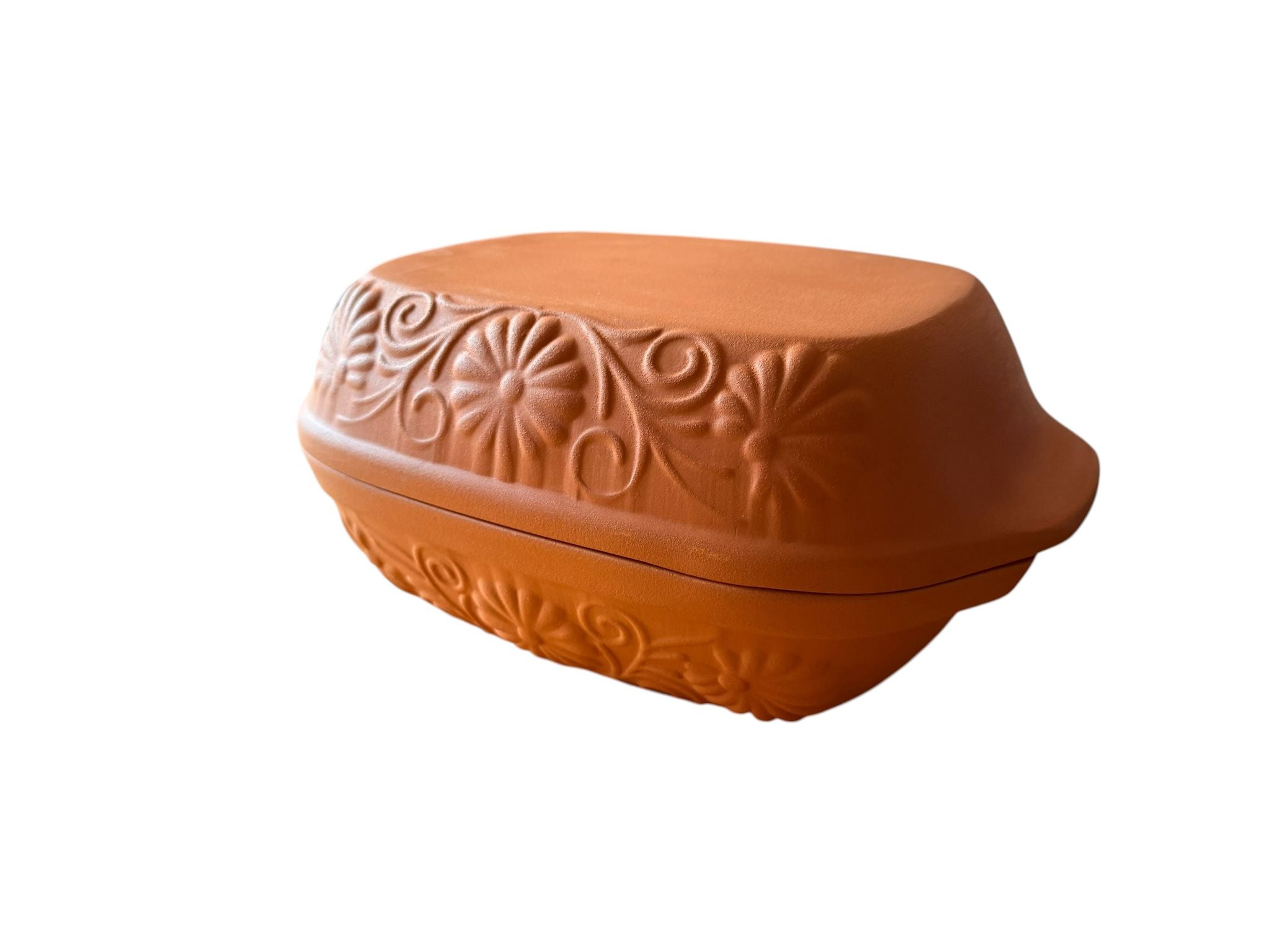 Vas Roman din Lut 3L cu Capac, 30x21x13 cm