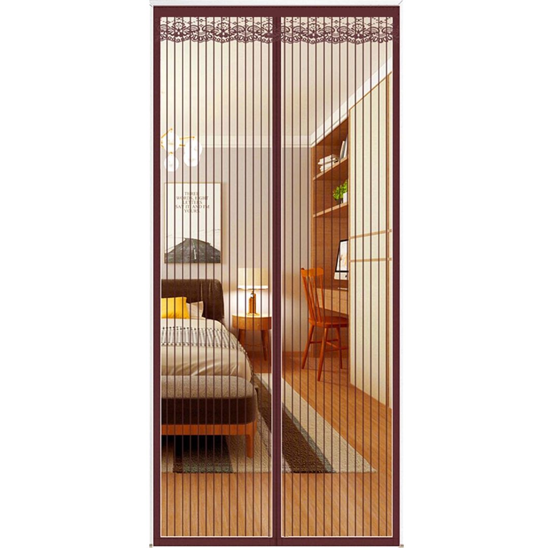 Perdea magnetica anti insecte pentru usa 100x210 cm Maro Inchis