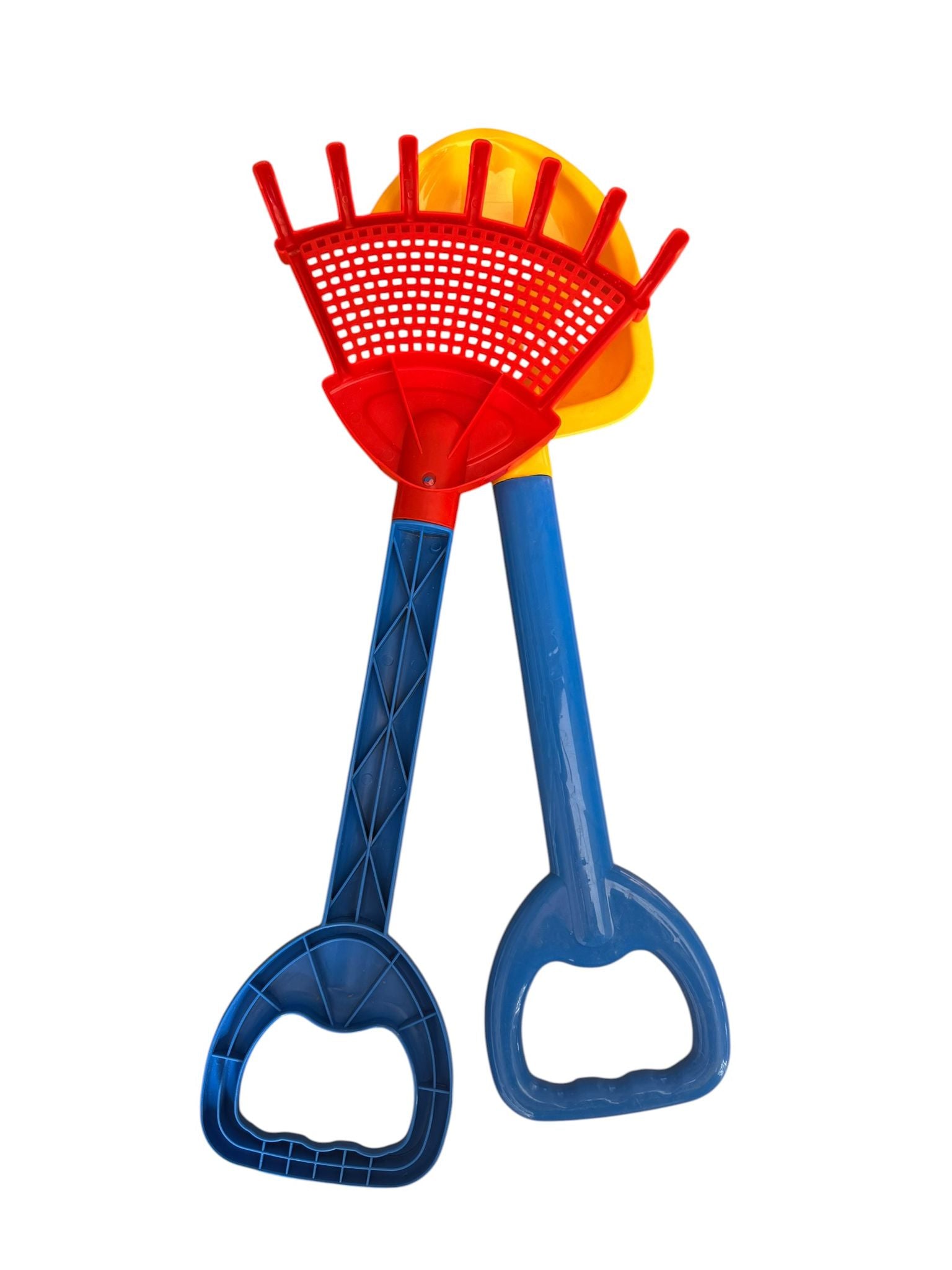 Set unelte copii pentru nisip 2 piese Lopatica si Grebla din plastic colorat