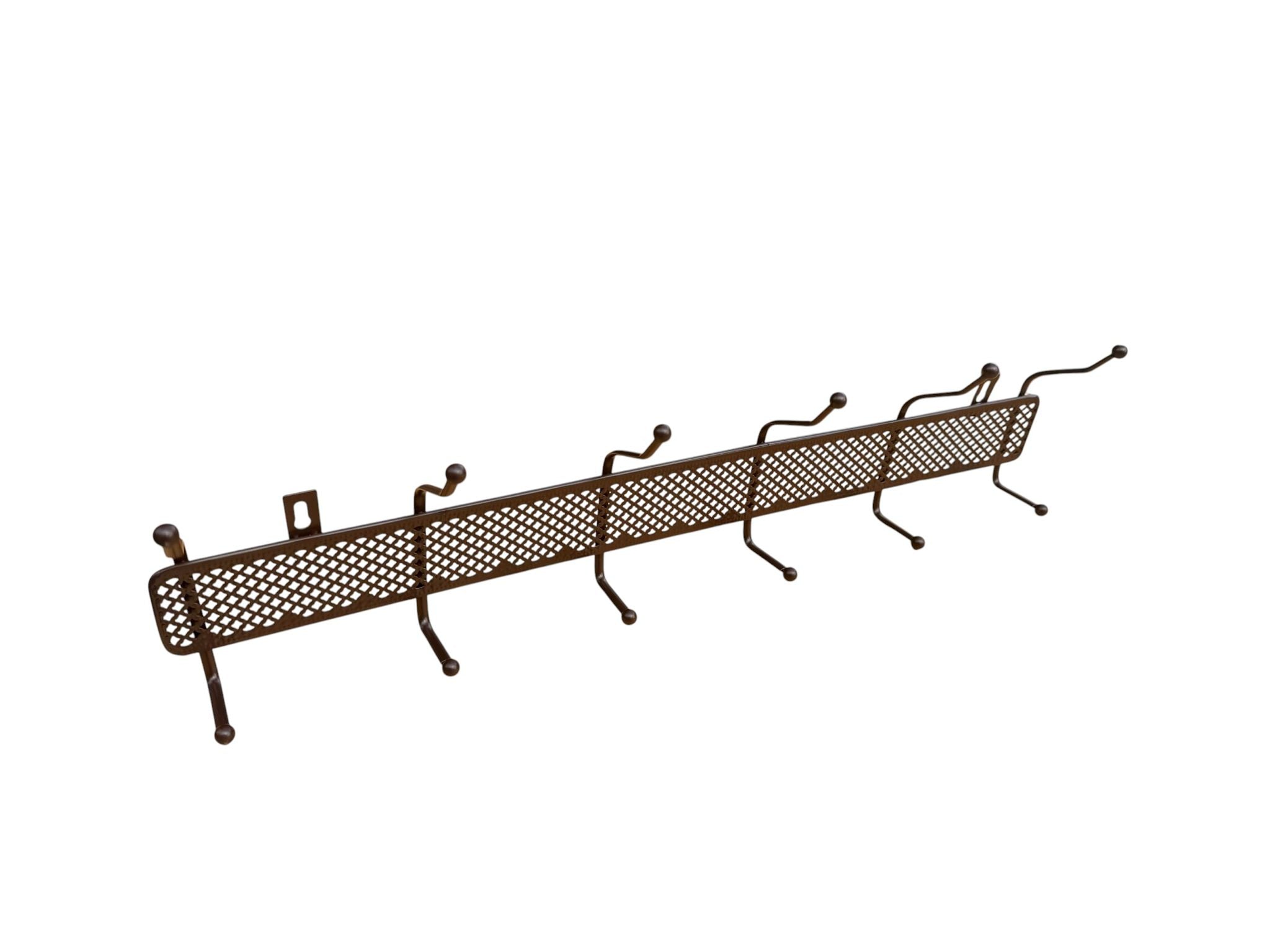 Cuier metalic de perete 6 brate 52 cm maro antichizat pentru hol dormitor baie