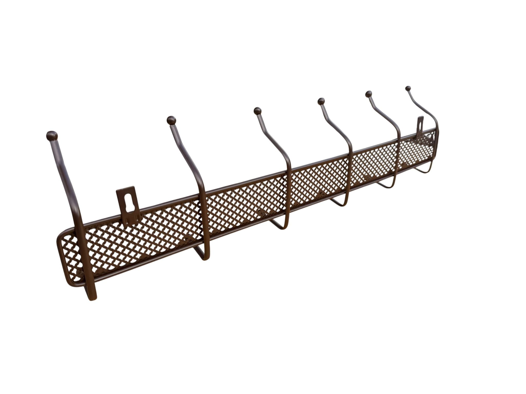 Cuier metalic de perete 6 brate 52 cm maro antichizat pentru hol dormitor baie