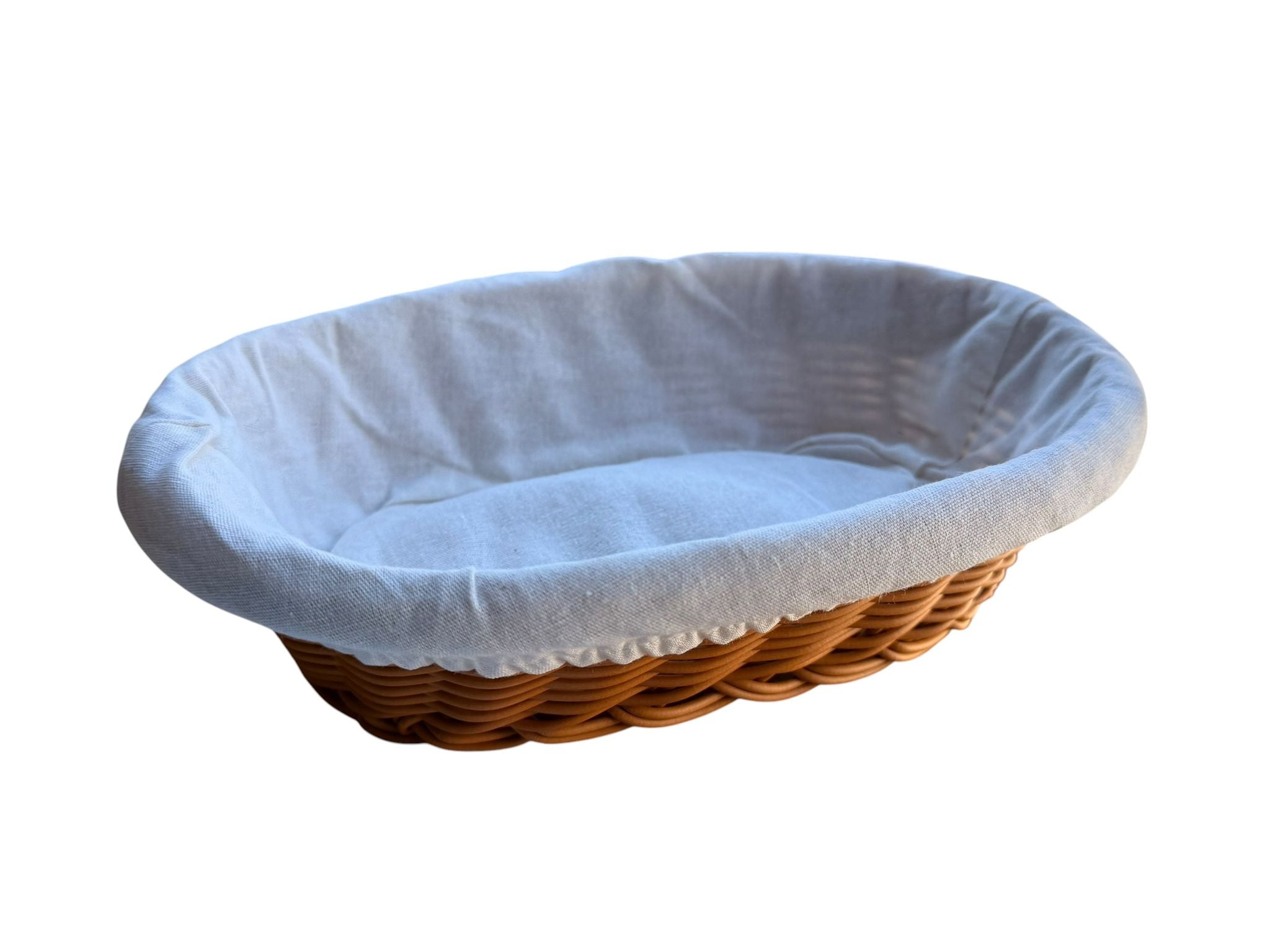 Cos paine oval impletit cu husa textila detasabila 17 cm