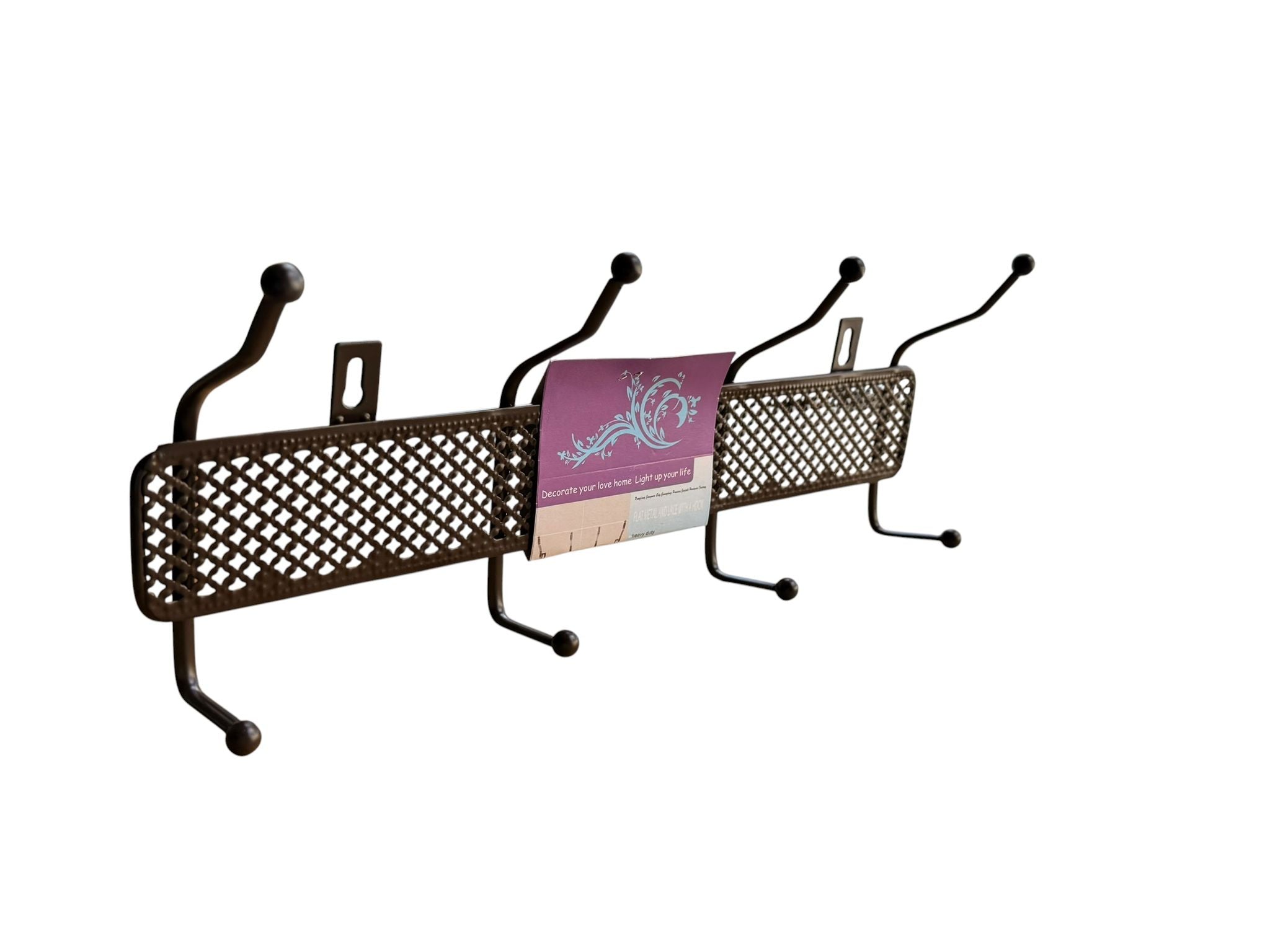 Cuier de perete metalic cu 4 brațe 36 cm
